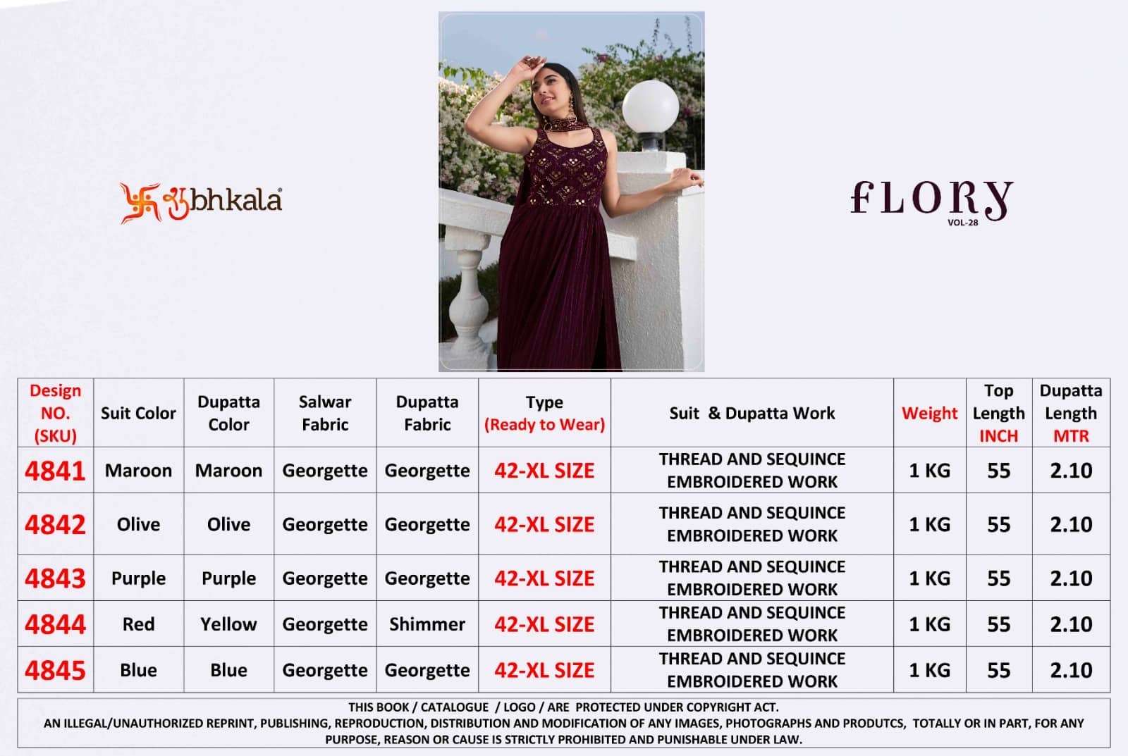 Shubhkala Flory Festive Palazzo Dress view 12
