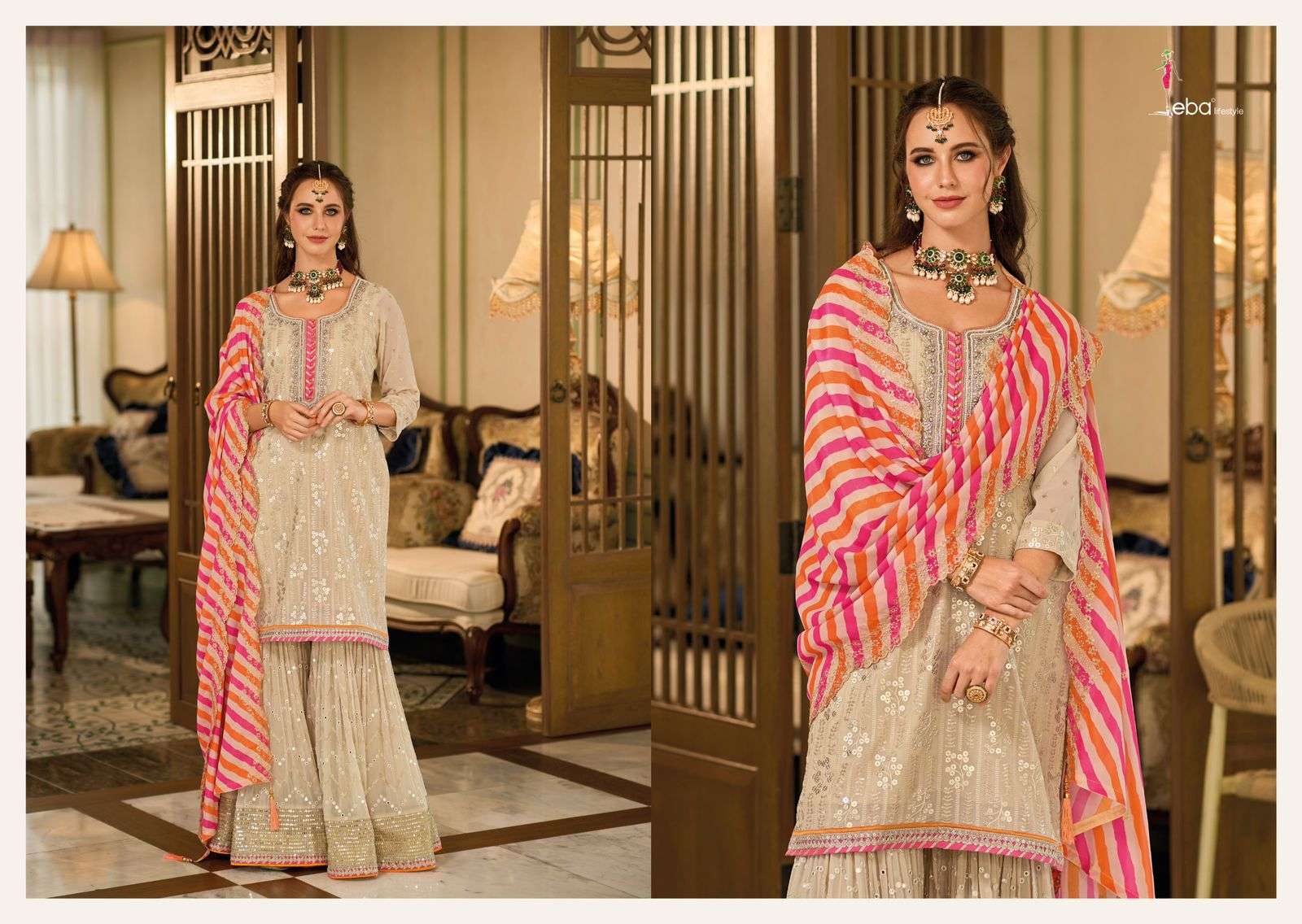Eba Lifestyle Armani Vol 6 Wedding Wear Style Designer Sharara Dress New Collection view 2