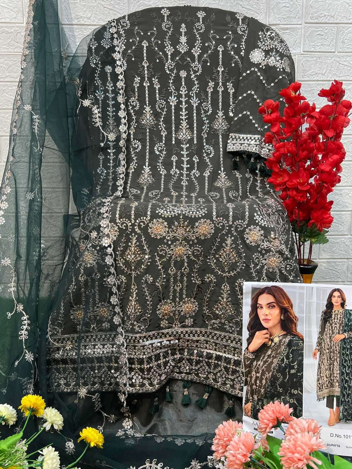 Zaha Aaeesha Vol 2 10116 Hits Colours 3 Designer Pakistani Dress view 8
