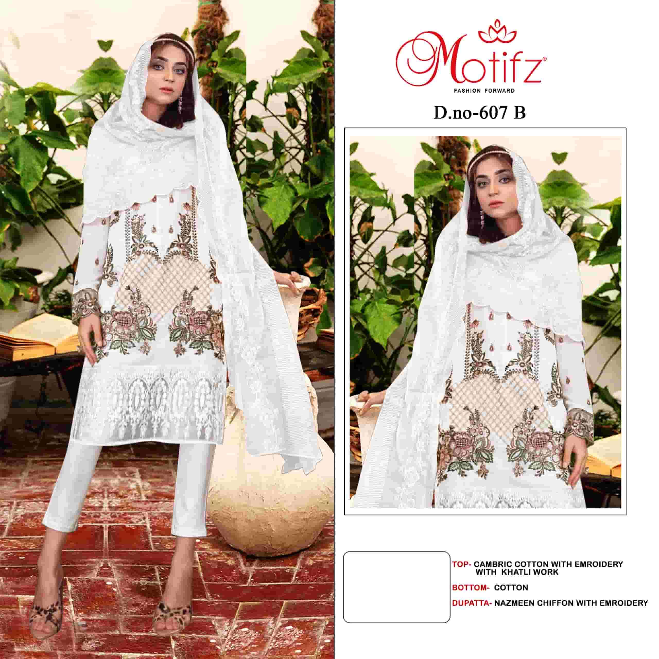 Motifz 607 Colors Pakistani Embroidered Designer Cotton Dress Wholesalers view 2