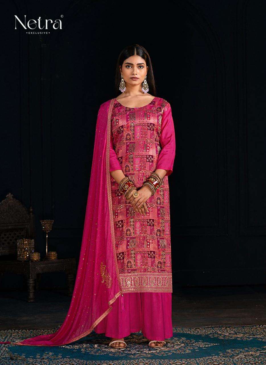 Netra Hiba Pink Edition Fancy Banarasi Designs Latest Suit Collection view 3