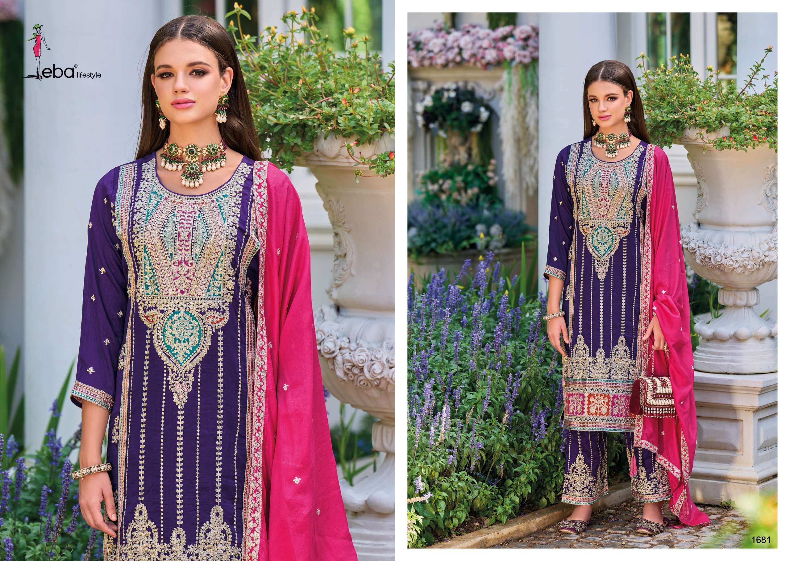 Eba Lifestyle Arzo Designer Straight Suit Festive Wear Readymade Designs view 7