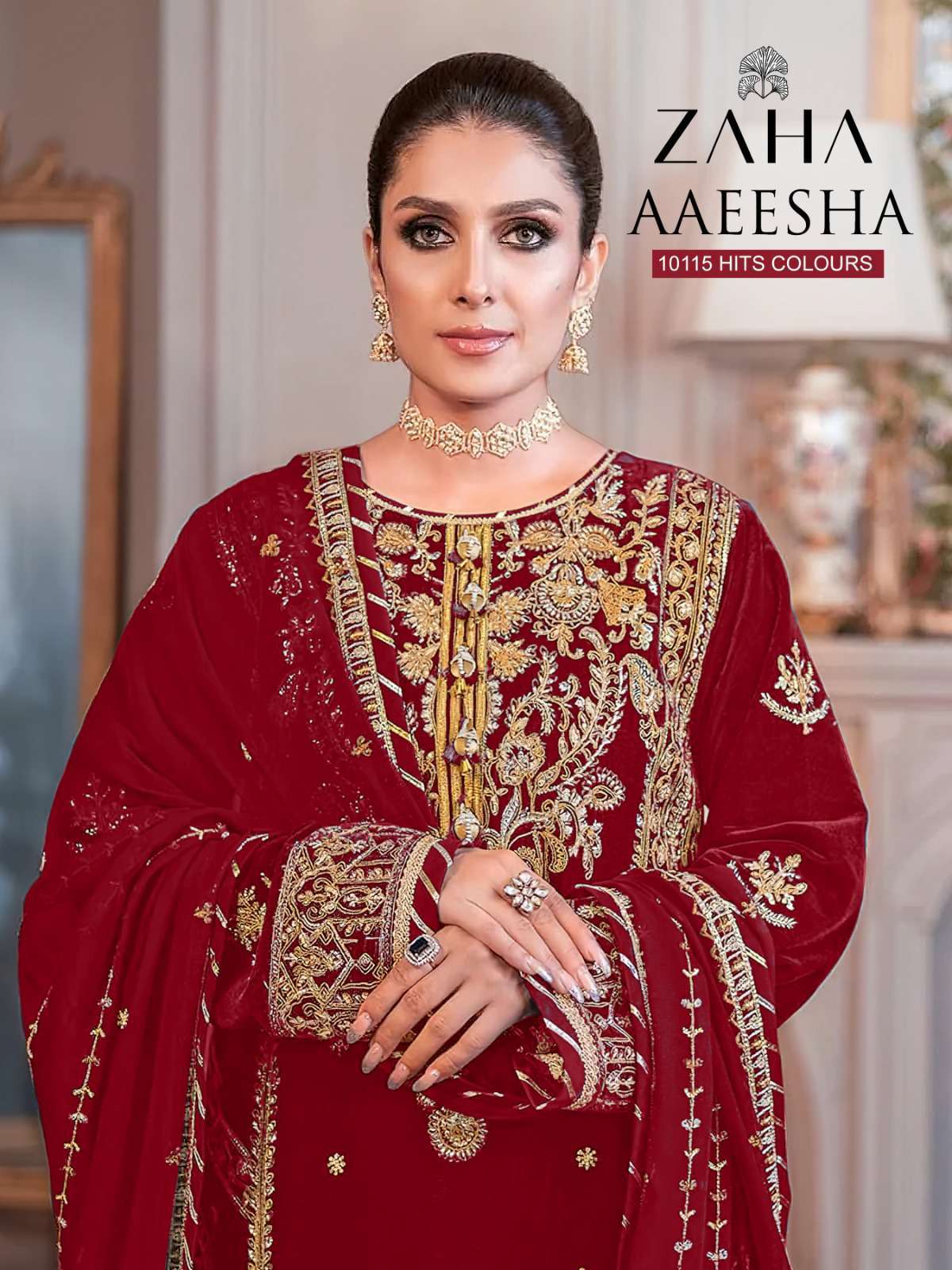 Zaha Aaeesha 10115 Heavy Designer Pakistani Dress view 2