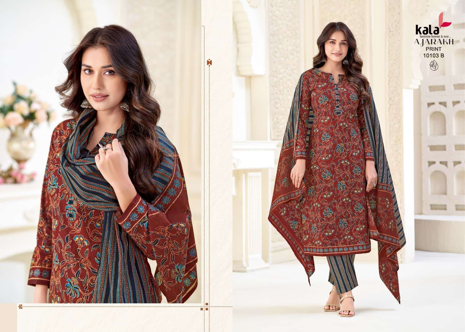 Kala Ajarakh Vol 1 Pure Cotton Unstitch Salwar Suit Exporters view 12
