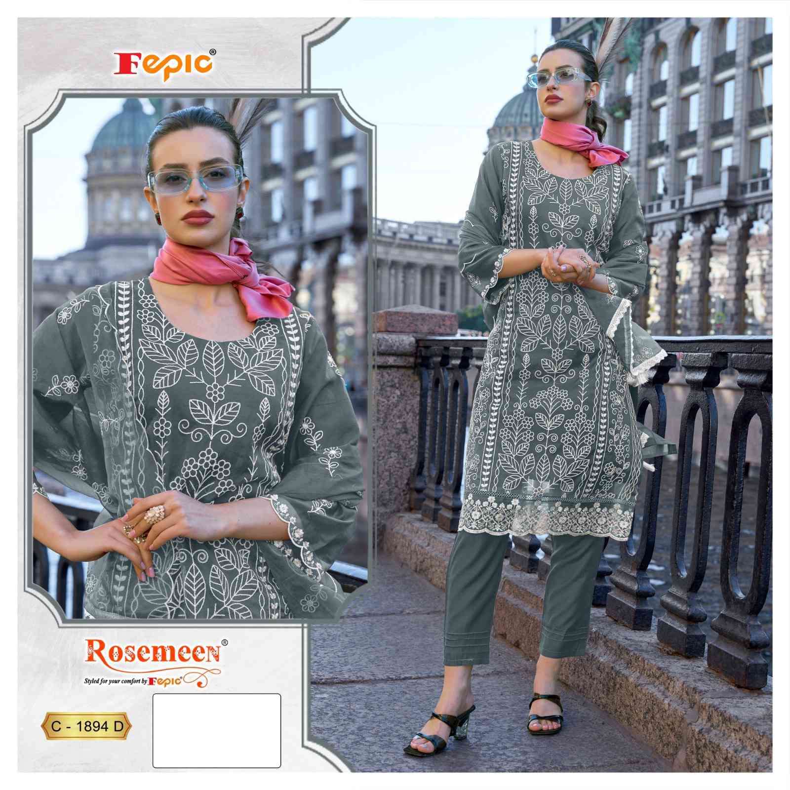 Fepic C 1894 Colors Organza Pakistani Suit Price view 5