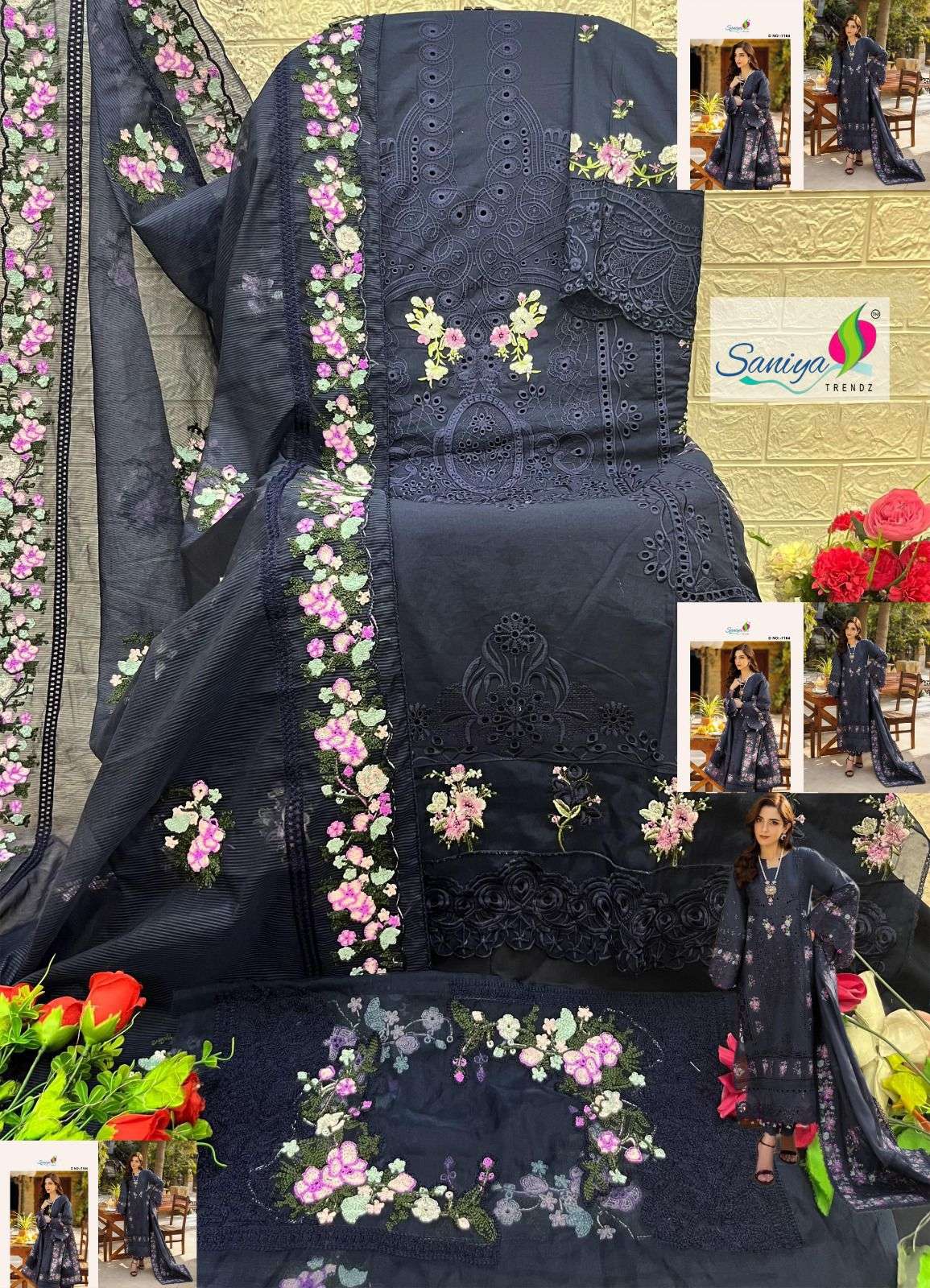 Saniya Trendz D 7164 B Latest Design Cotton Pakistani Suit Collection view 3