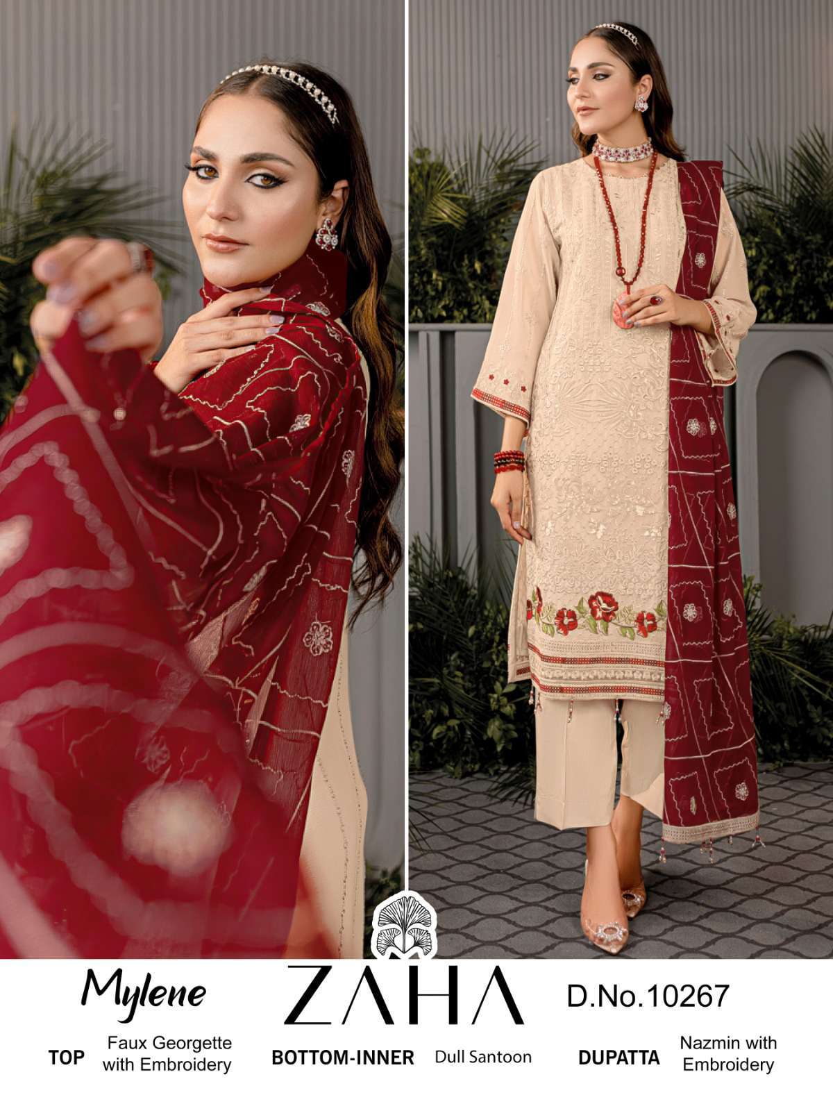 Zaha Mylene Vol 1 10267 To 10269 Designer Pakistani Georgette Suit view 3