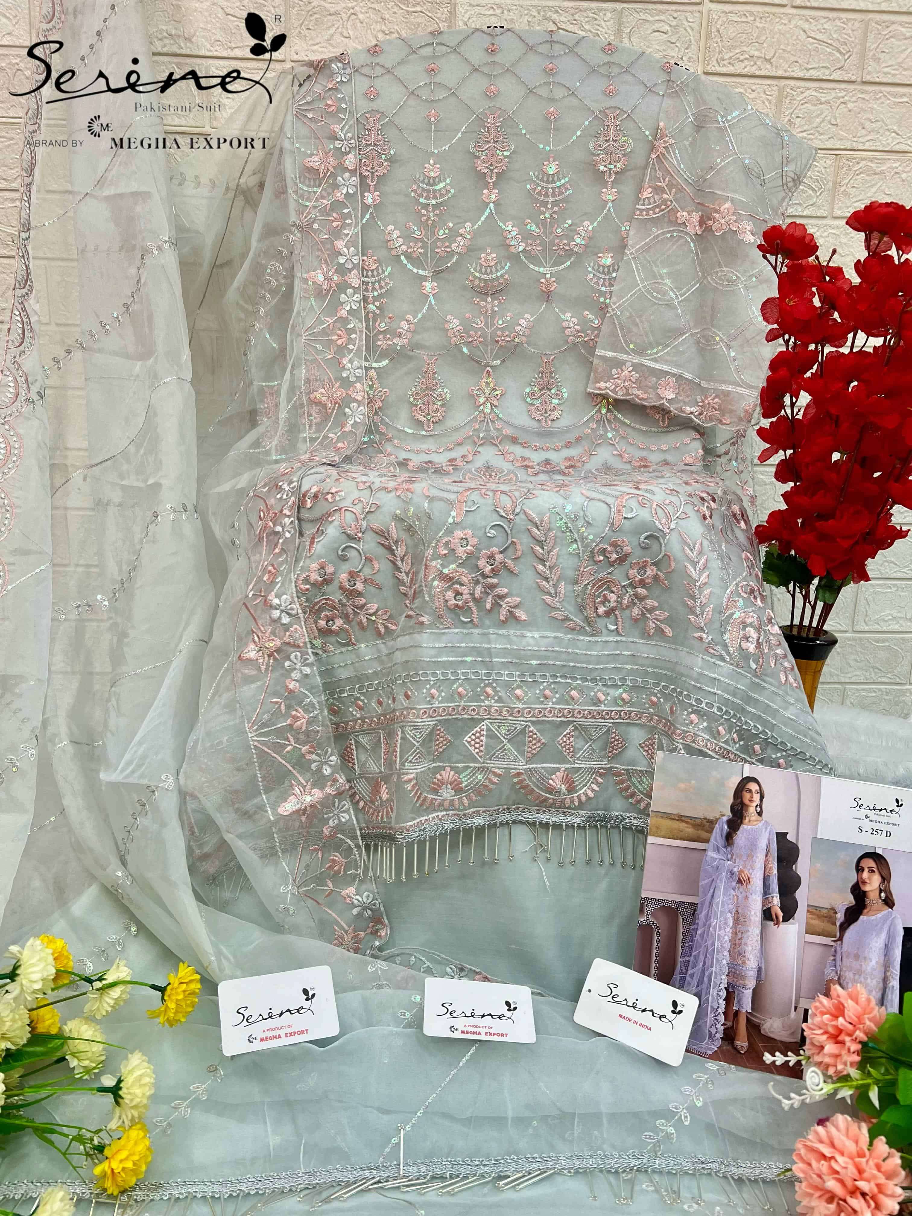 Megha Export S 257 Colors Pakistani Organza Embroidered Dress Collection view 9