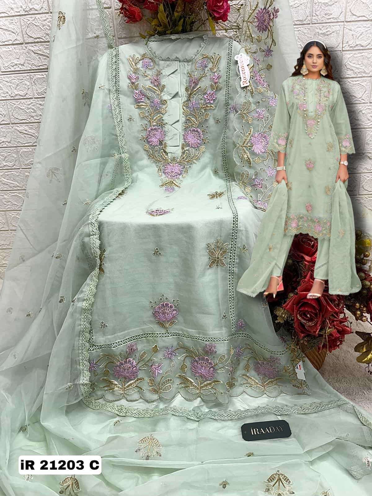 Fepic IR 21203 C Latest Designer Style Organza Unstitched Suit view 2