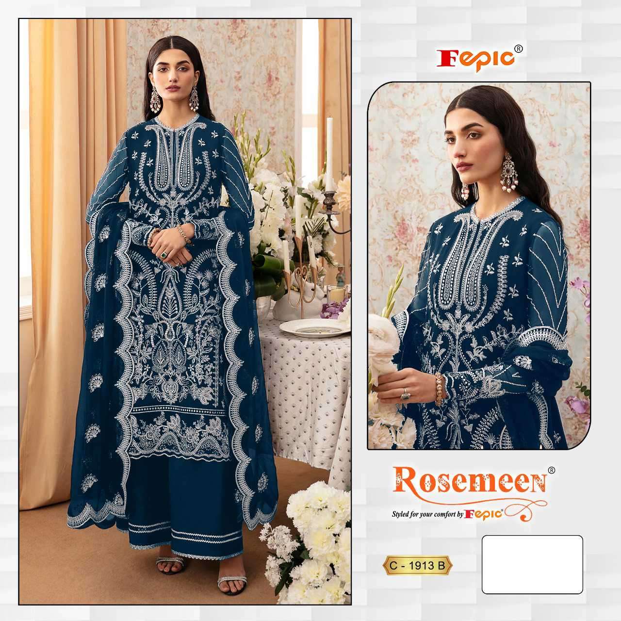 Fepic C 1913 Colors Designer Work Georgette Suit Pakistani Concept view 3