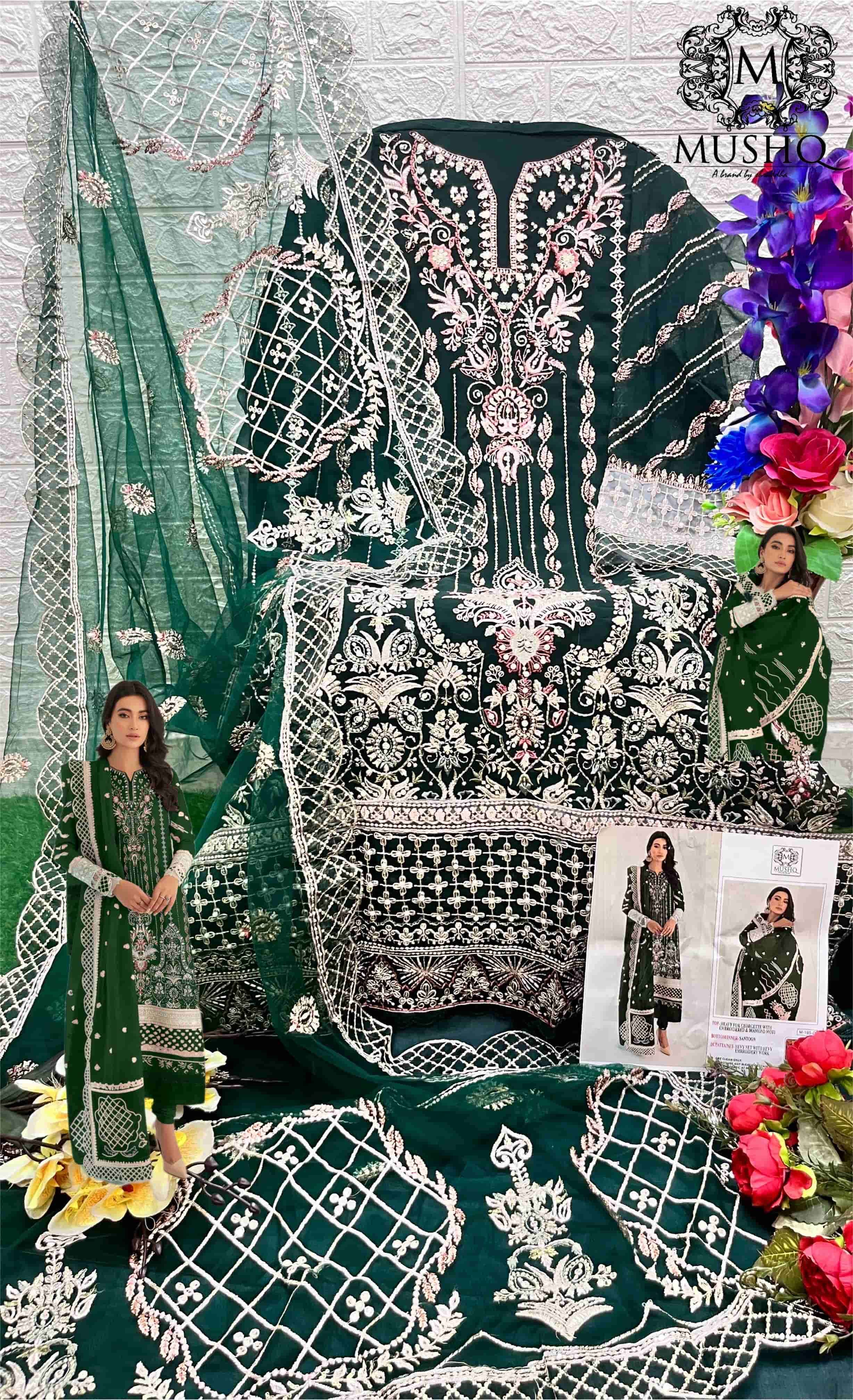 Mushq M 185 Colors Pakistani Festive Wear Style Designer Salwar Suit view 9