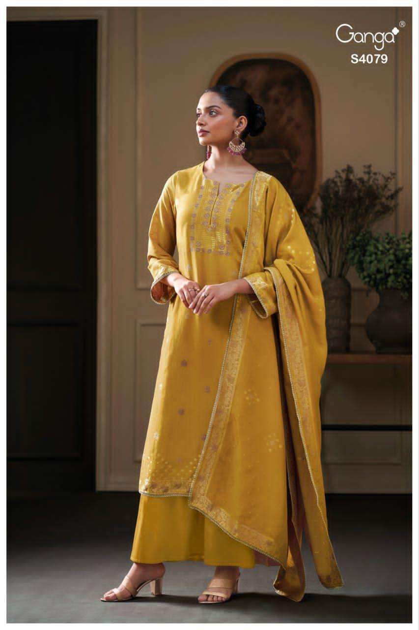 Ganga Fashion Pryssa 4079 Pure Bemberg Silk Latest Suit Collection view 2