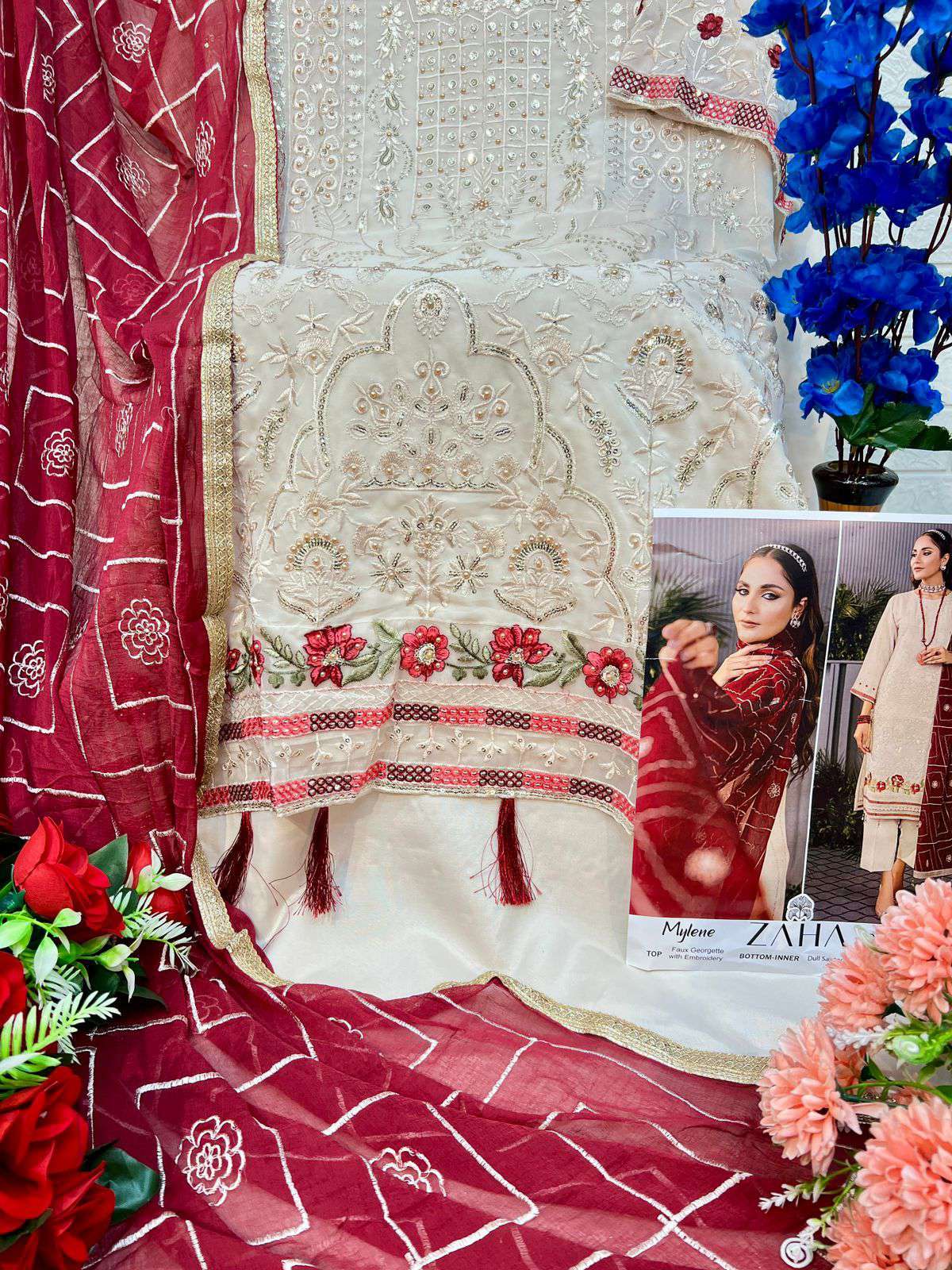 Zaha Mylene Vol 1 10267 To 10269 Designer Pakistani Georgette Suit view 8