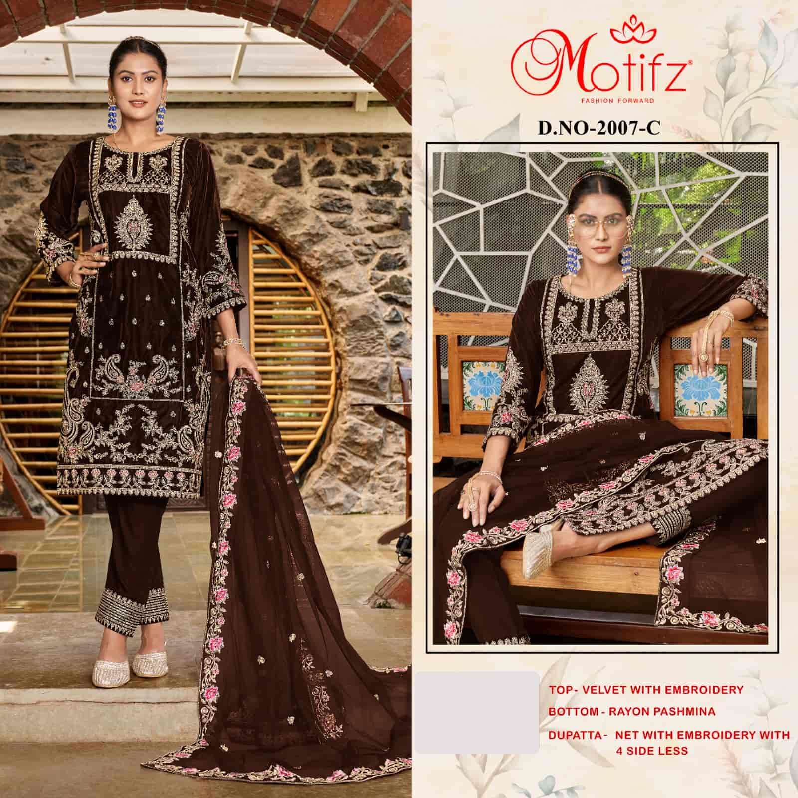 Motifz 2007 Colors Pakistani Heavy Designer Winter Wear Salwar Suit Wholesalers view 4