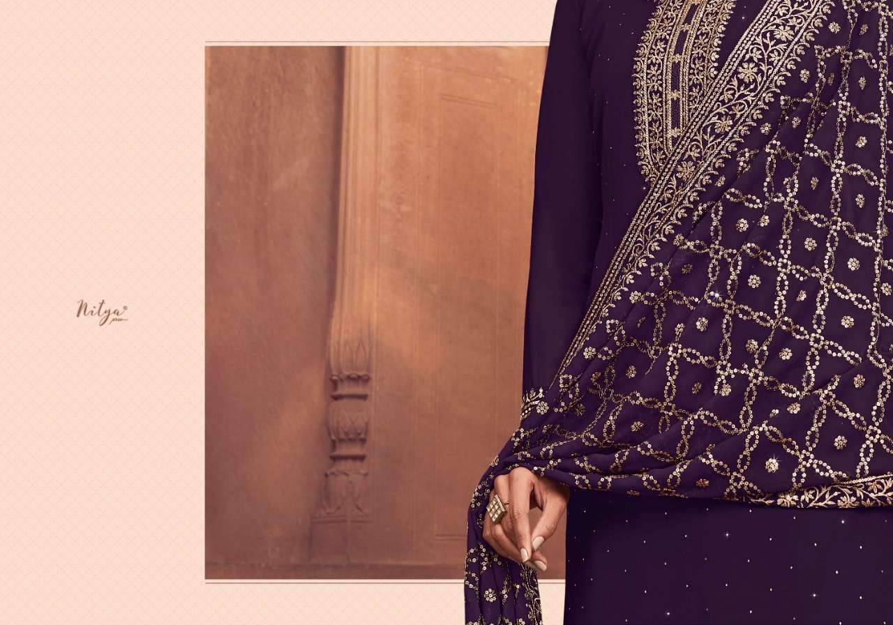 LT Fabrics nitya Vol 185 Party Wear georgette Straight Suit Collection view 16