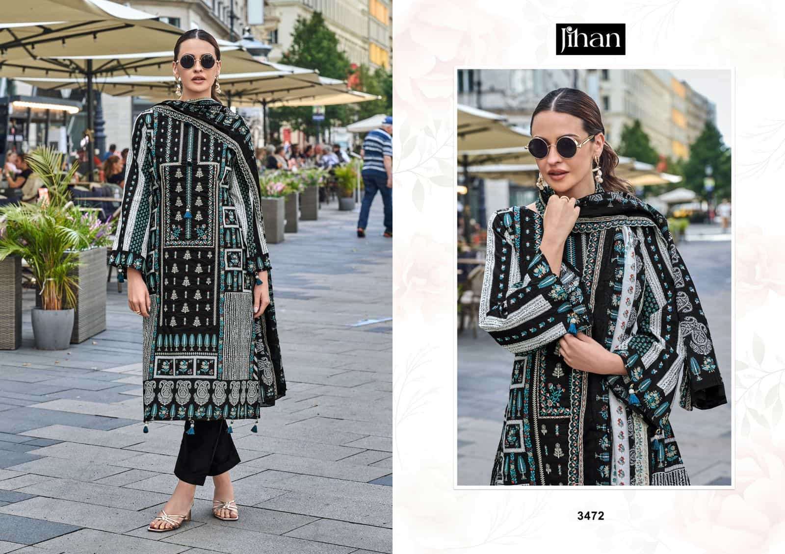 Jihan Bin Saeed B/W Lawn Collection Vol 1 Heavy Embroidered Pakistani Dress Wholesalers view 3