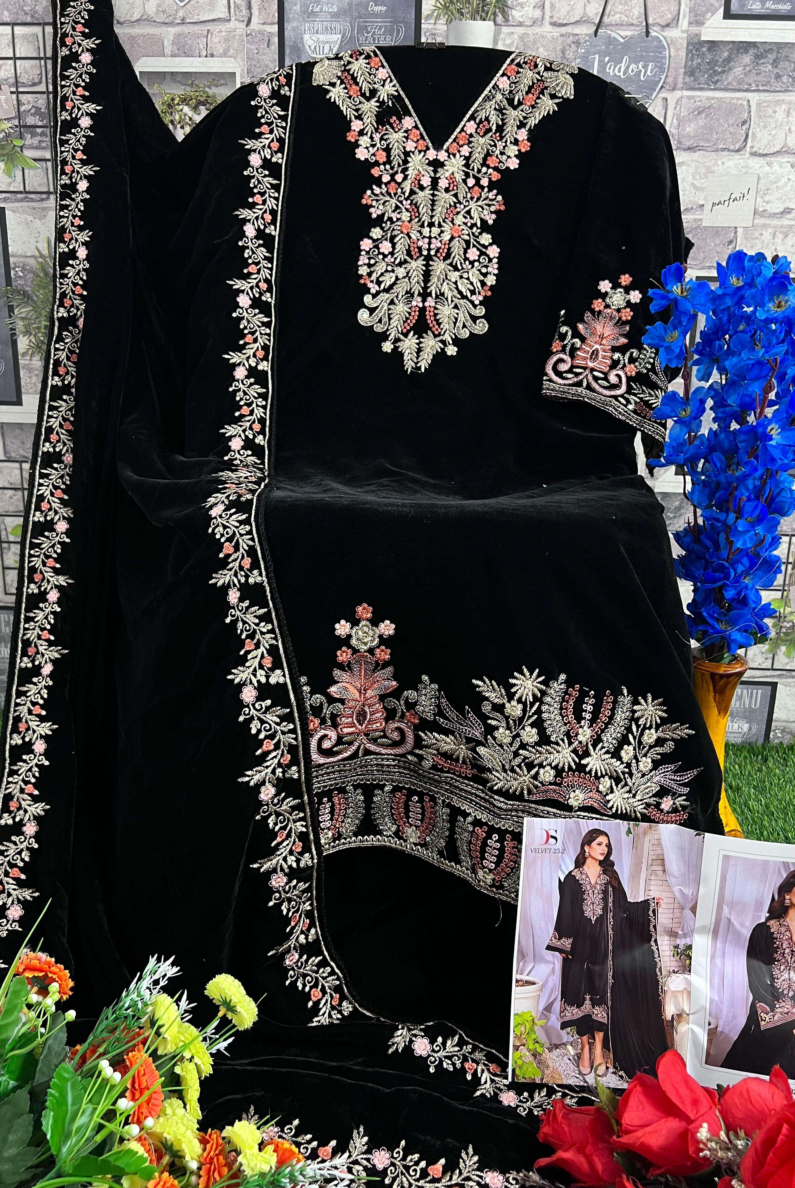 Deepsy Velvet Festive Designer Suit D-3241A view 2