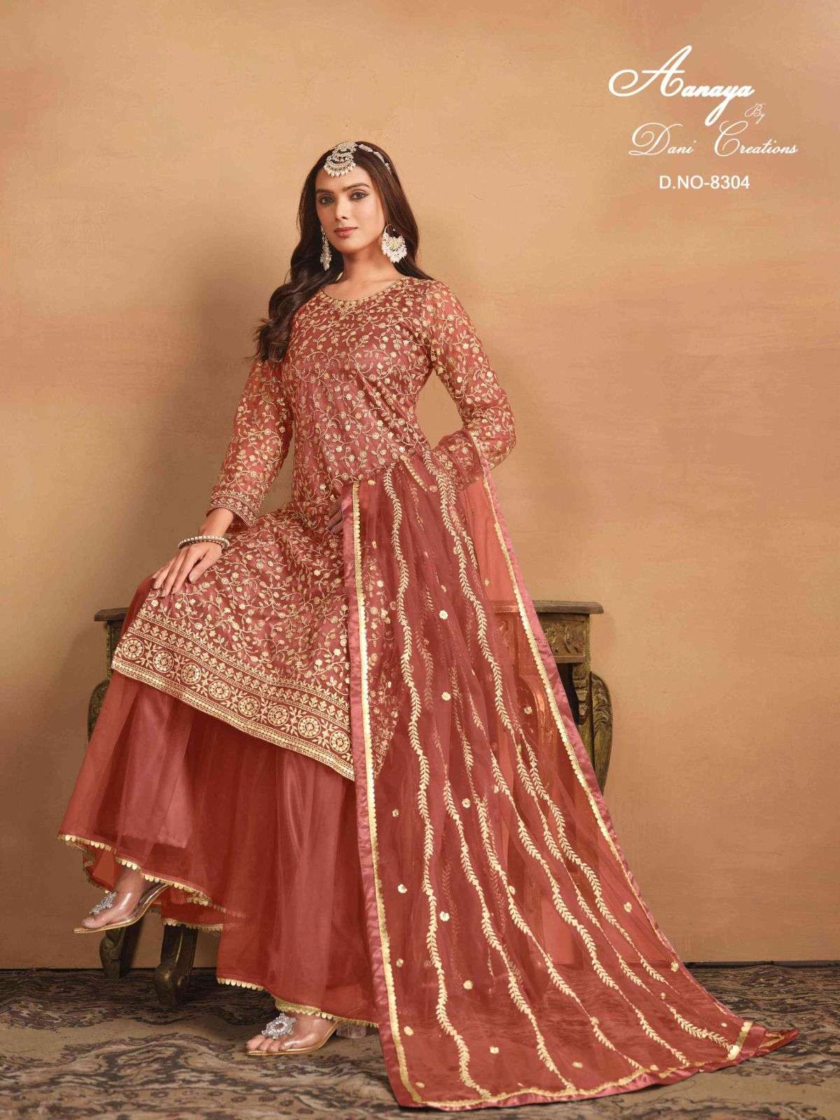 Aanaya Vol 183 8301 To 8304 Embroidered Net Designer Suit Buy view 4