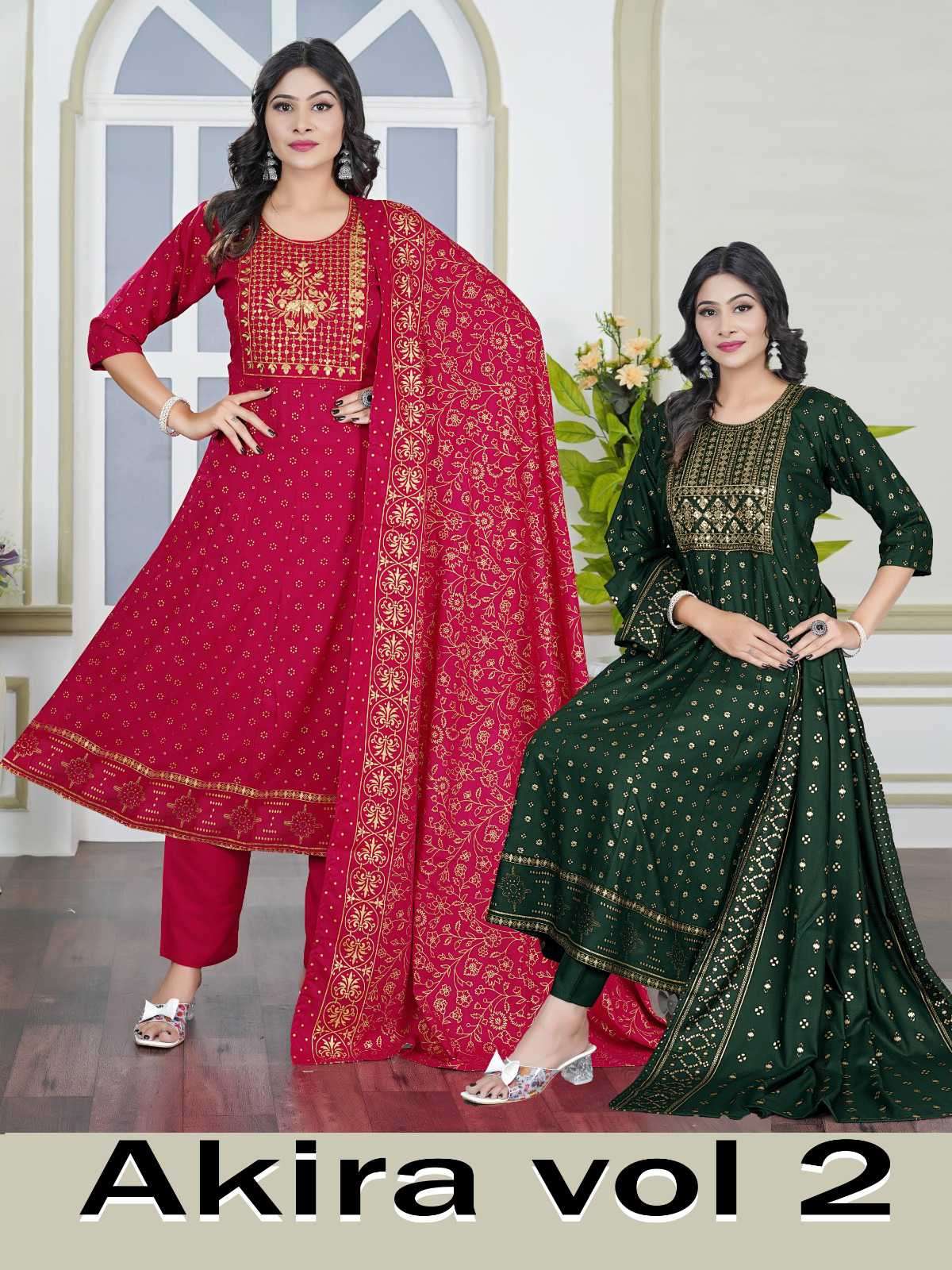 Padmavati Akira Vol 2 Anarkali Pattern Readymade 3 Piece Set Catalogs view 2