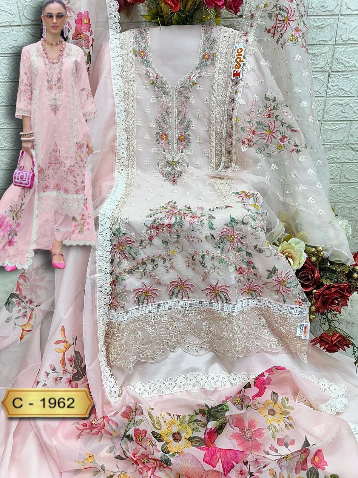 Fepic Rosemeen Organza Pakistani Suit view 5