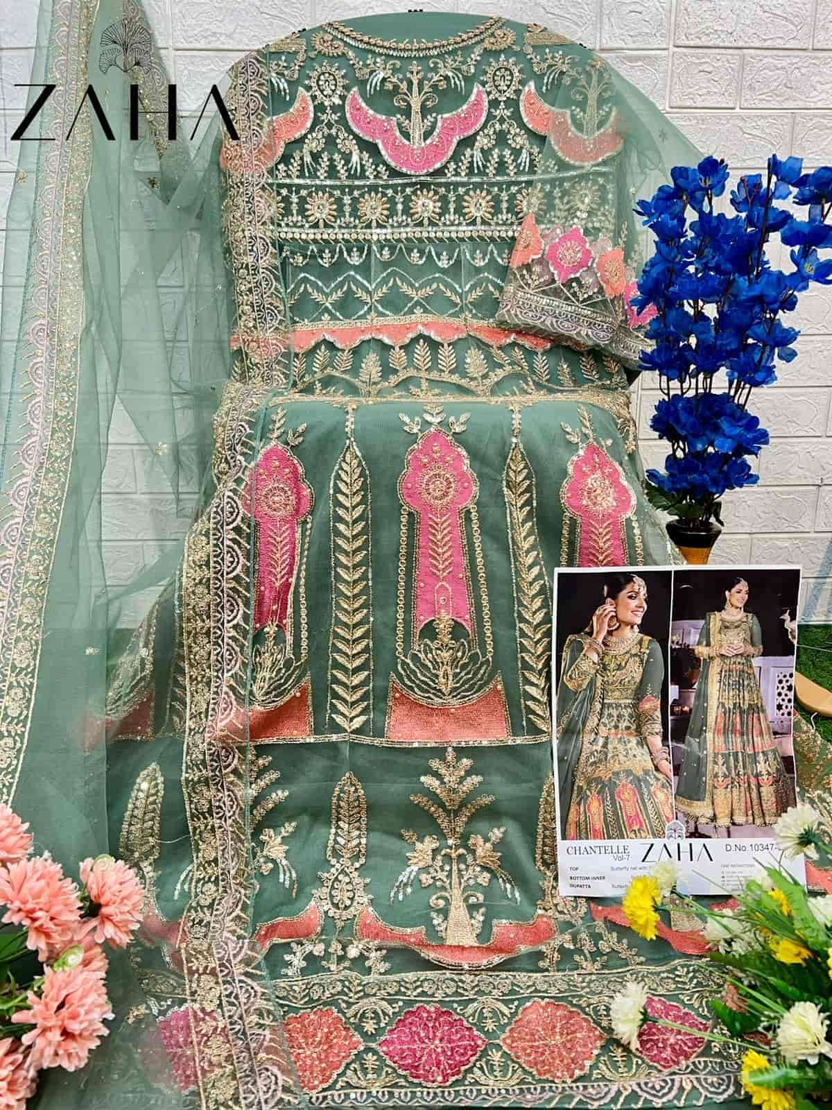 Zaha Chantelle Vol 7 10347 Colors Pakistani Festive Wear Heavy Suit Wholesalers view 7