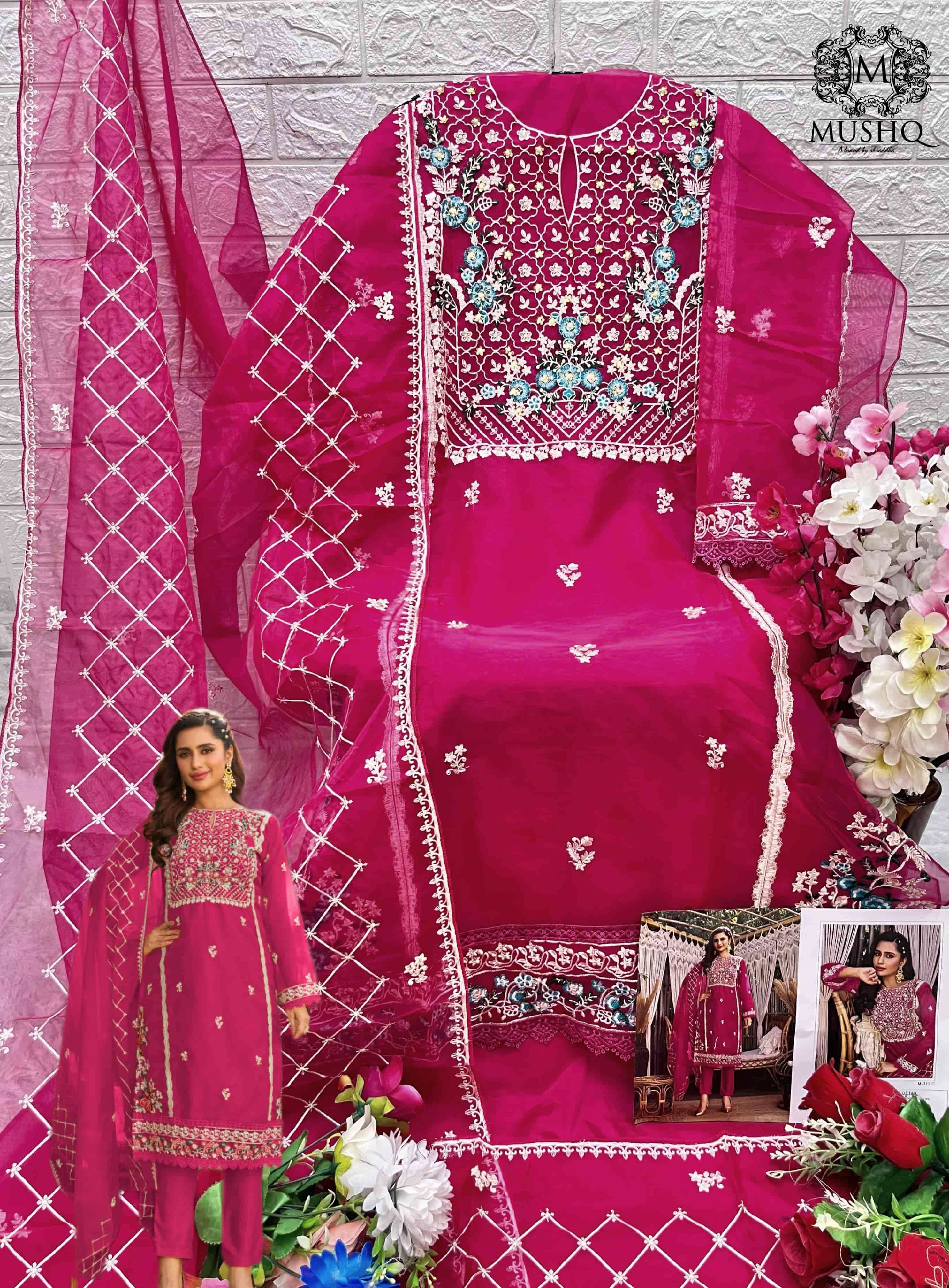 Mushq M-311 C Organza Embroidered Salwar Suit view 2