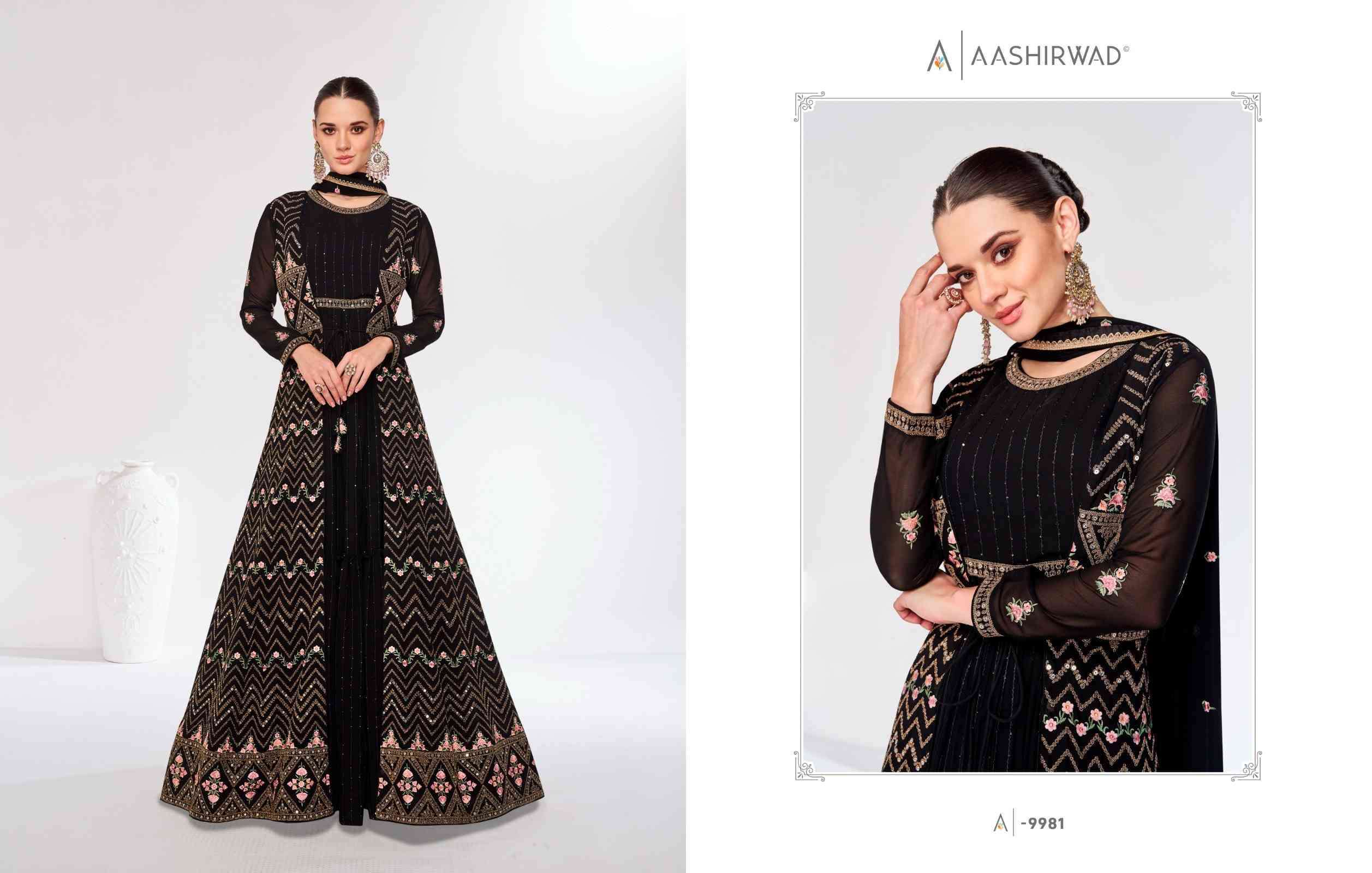 Aashirwad Rosy 9980 To 9983 Readymade Latest Designer Dress Exporters view 5