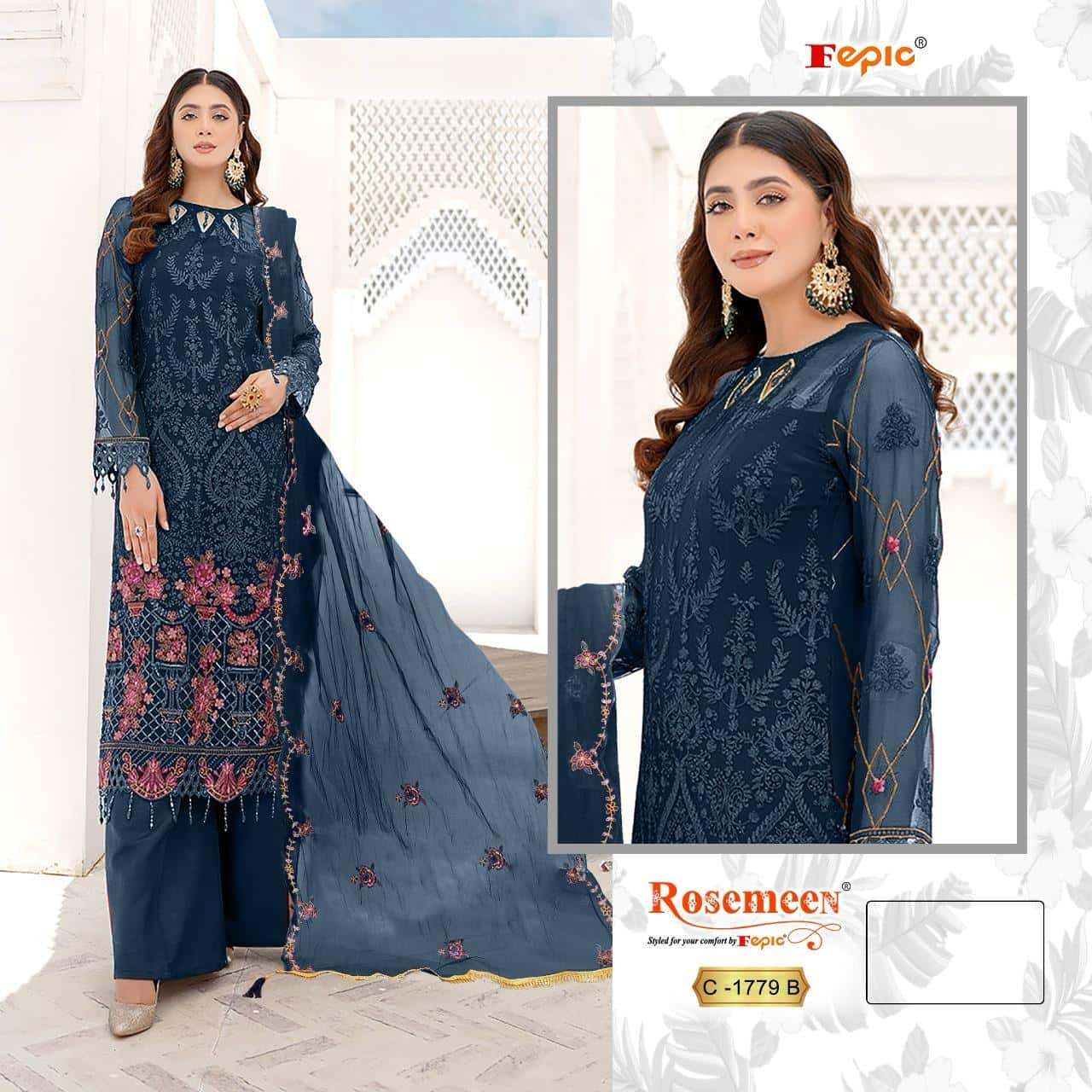 Fepic C 1779 Colors Pakistani Designer Georgette Salwar Suit Wholesalers view 2