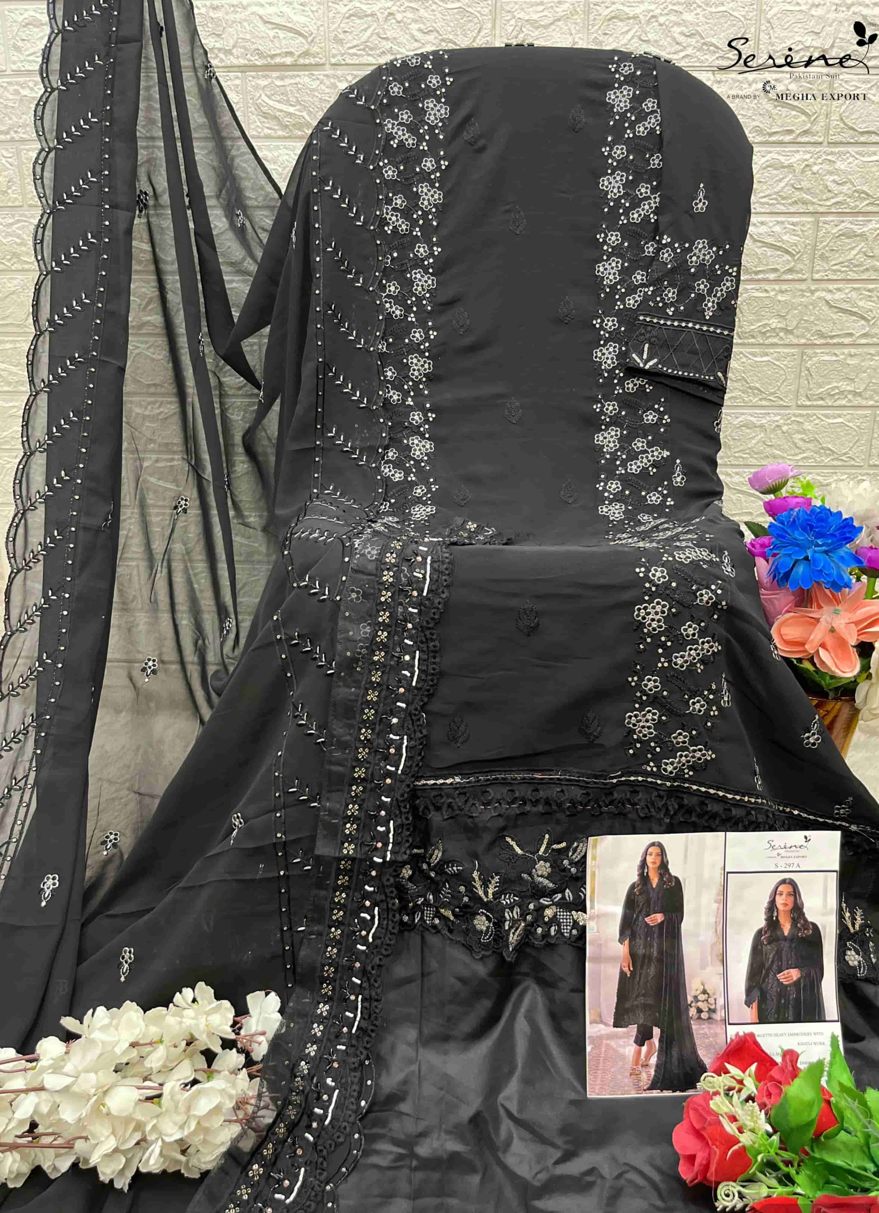 Serine S 297 A Pakistani Style Designer Georgette Salwar Kameez Exporter view 2