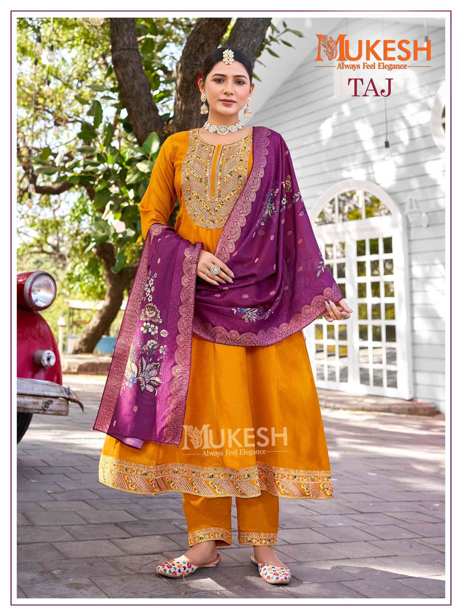 Mukesh Taj Anarkali Kurti Bottom Dupatta Set New Collection view 9