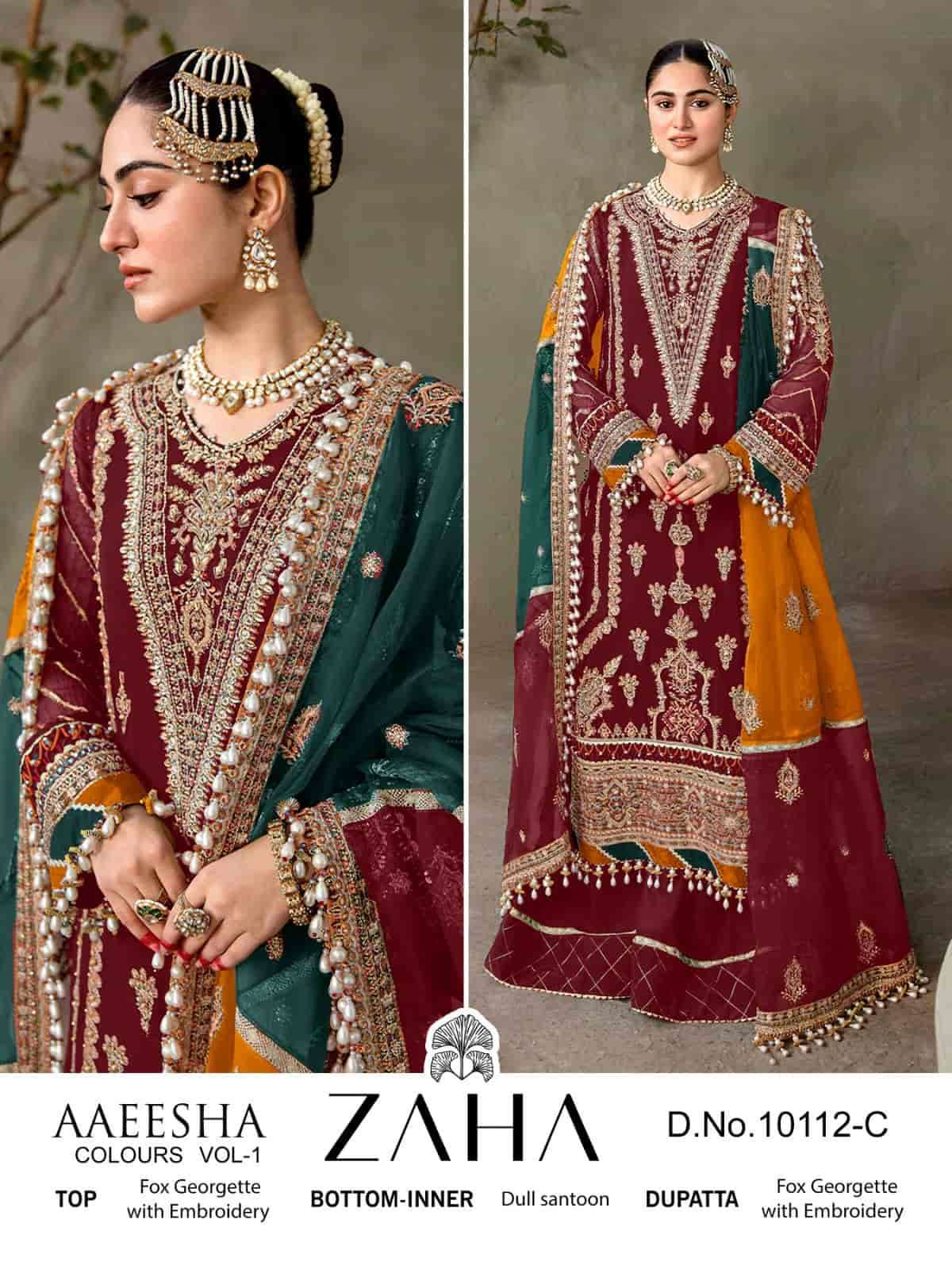 Zaha Aaeesha Vol 1 10112 Colors Pakistani Wadding Wear Suit view 5