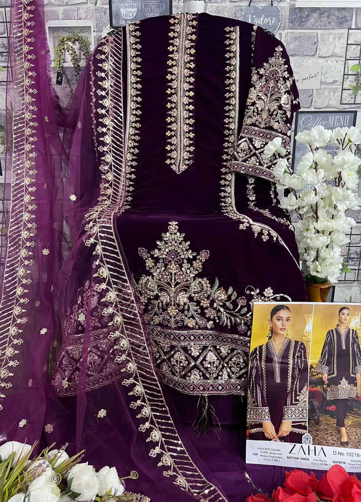 Zaha Aafiya Vol 2 10218 Hits Colors Pakistani Festive Wear Style Designer Suit Exporters view 6