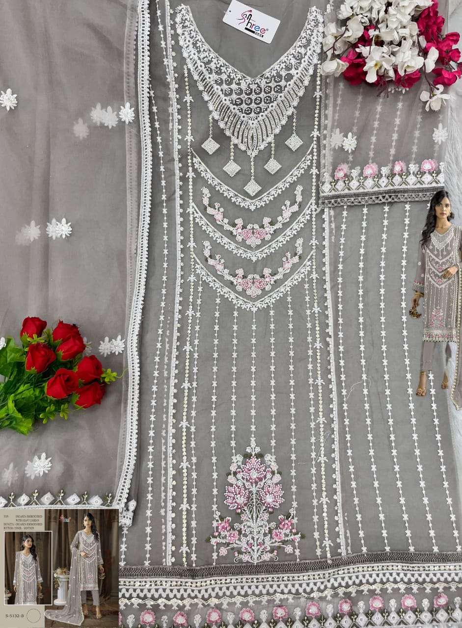 Shree Fabs S 5132 B Fancy Designer Organza Embroidered Suit Ensemble view 2