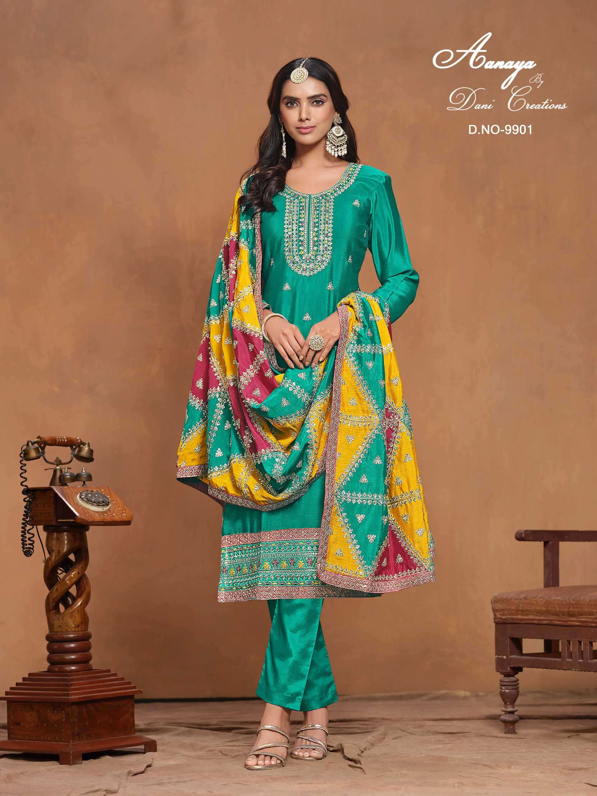 Aanaya Vol 199 Wedding Wear Style Designer Ladies Suit Catalog Exporter view 3