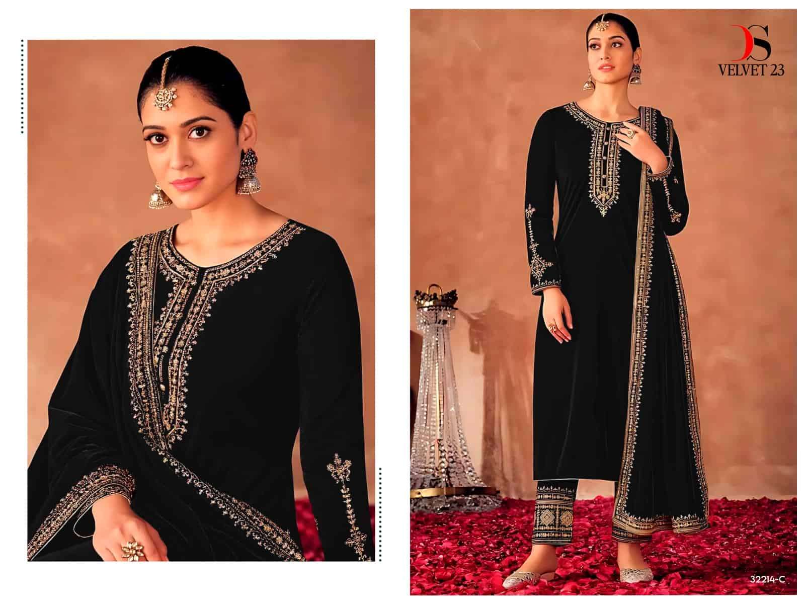 Deepsy Velvet Embroidered Pakistani Suit