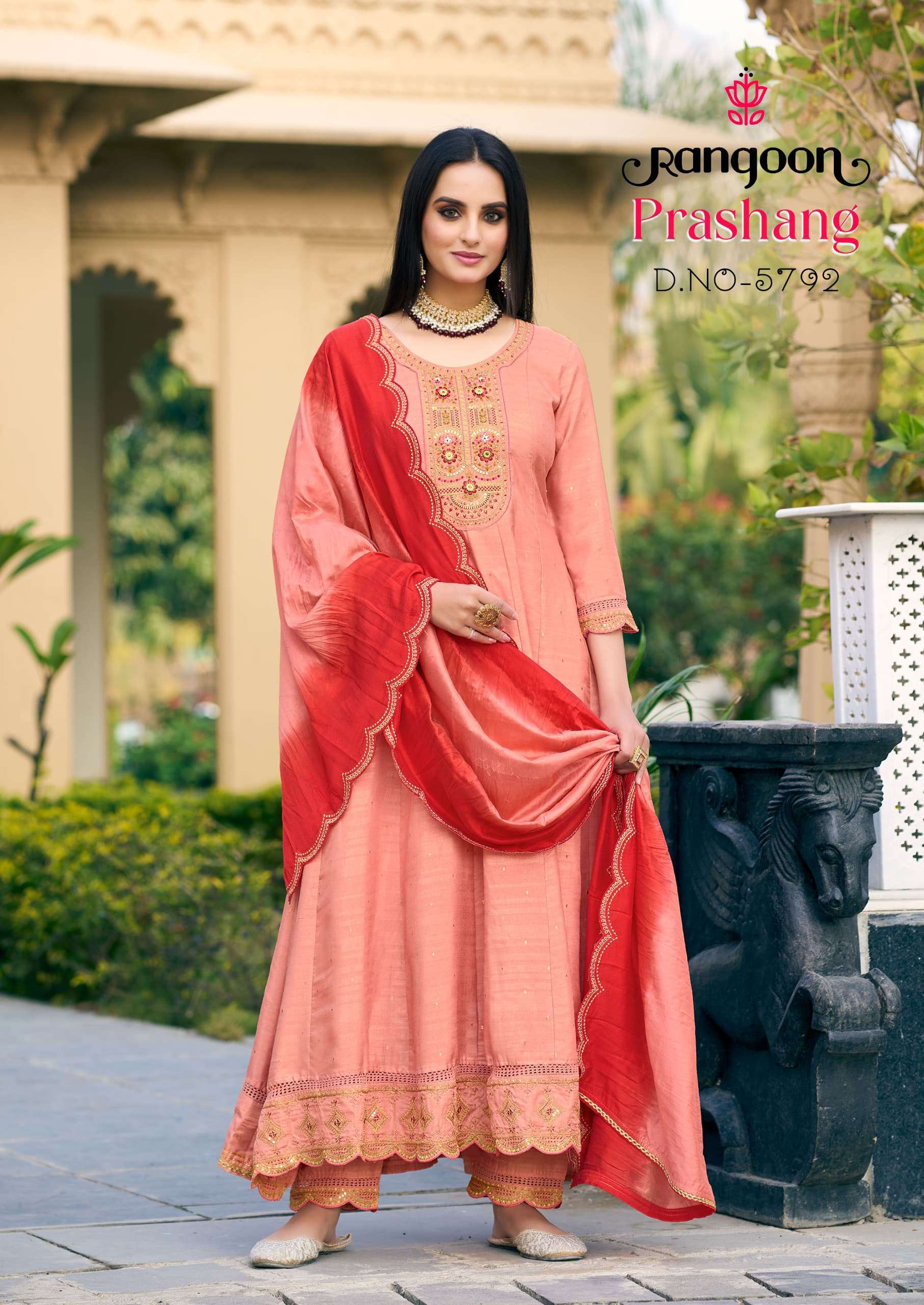 Rangoon Prashang Anarkali Pattern Stylish Suit Latest Designs view 5