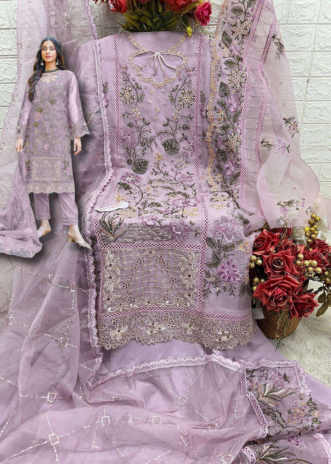Fepic C 1795 Colors Latest Designs Pakistani Organza Suit Wholesalers view 6