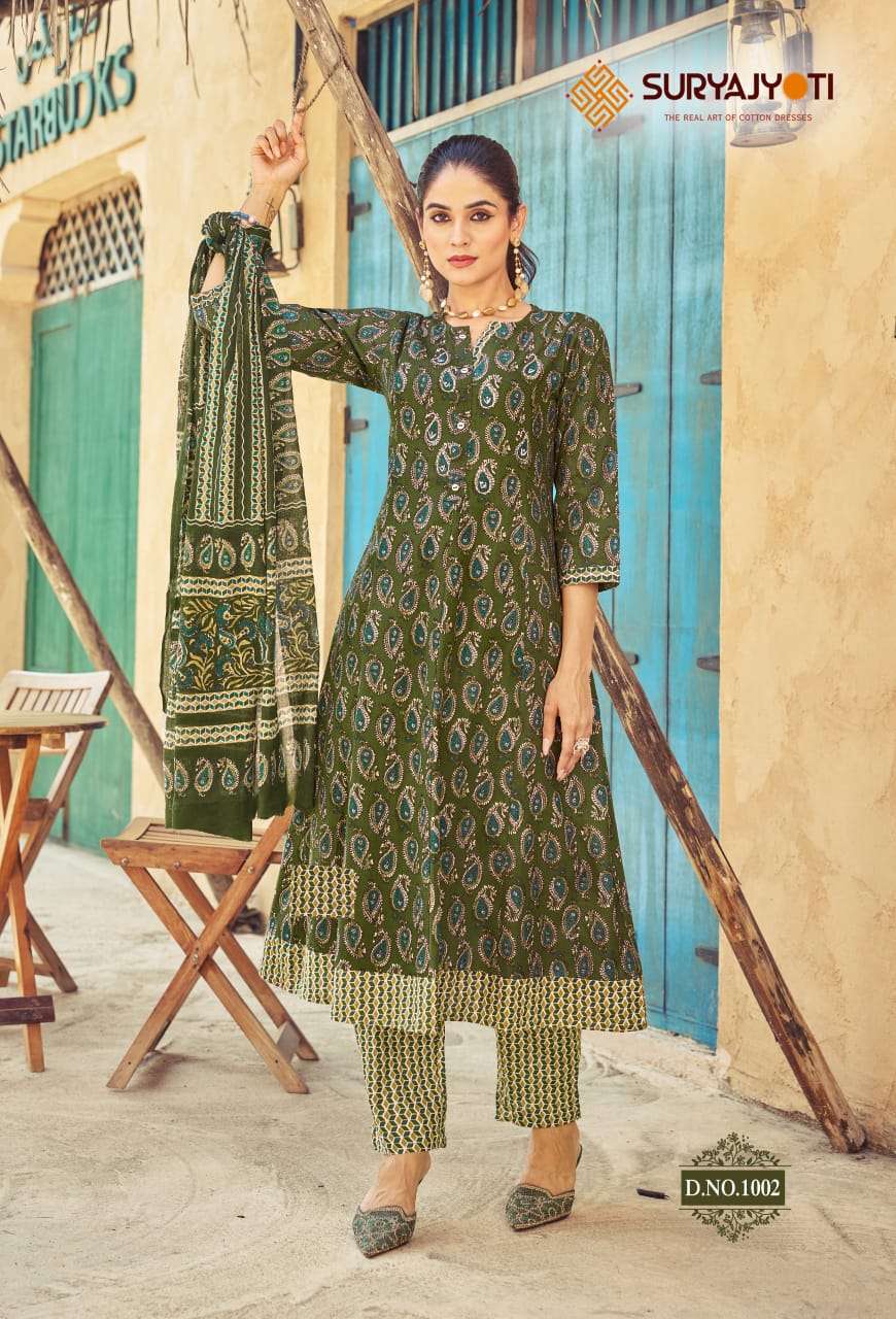Rashmika Cotton Anarkali Suit Set view 5