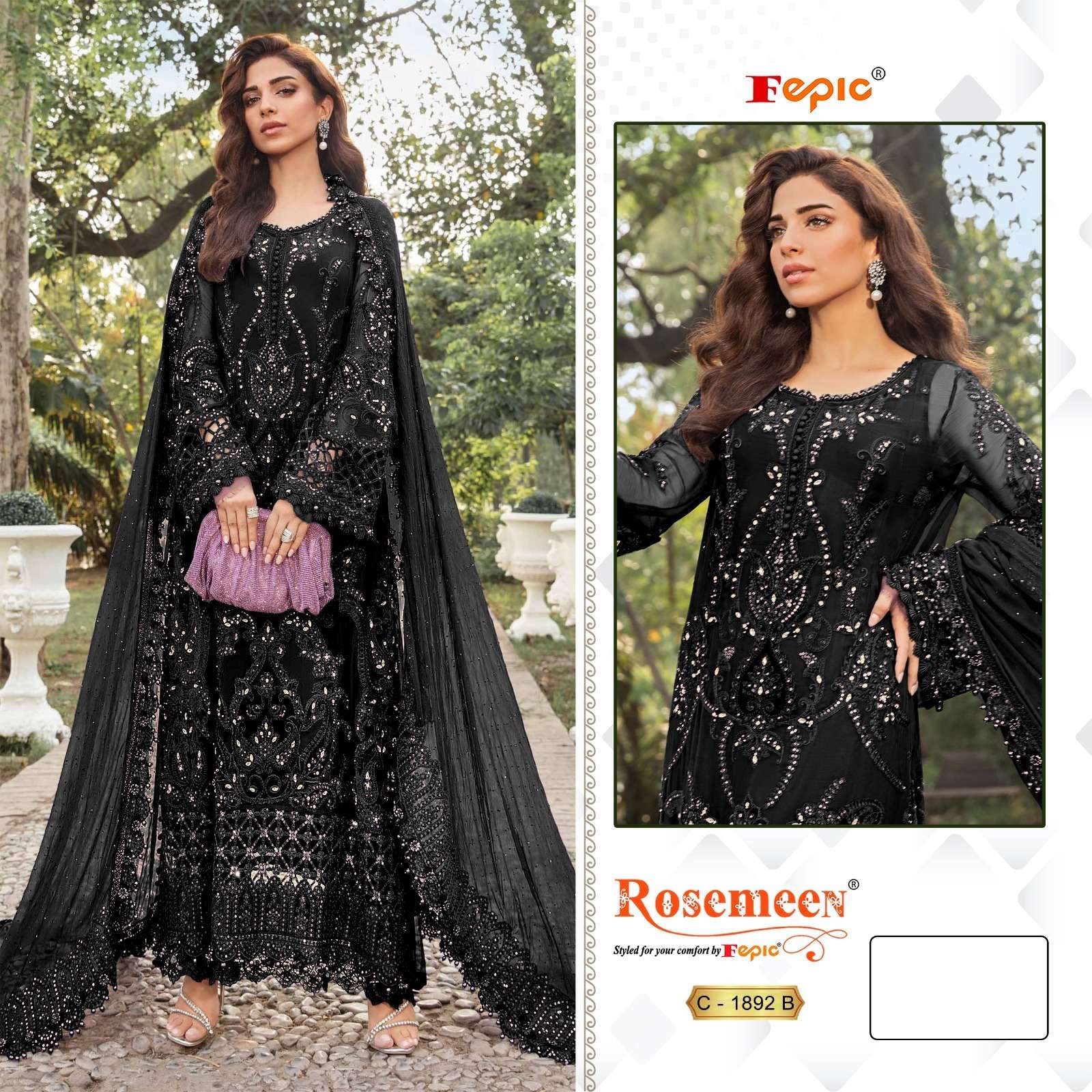 Fepic C 1892 B Pakistani Party Wear Style Designer Organza Suit Collection view 2