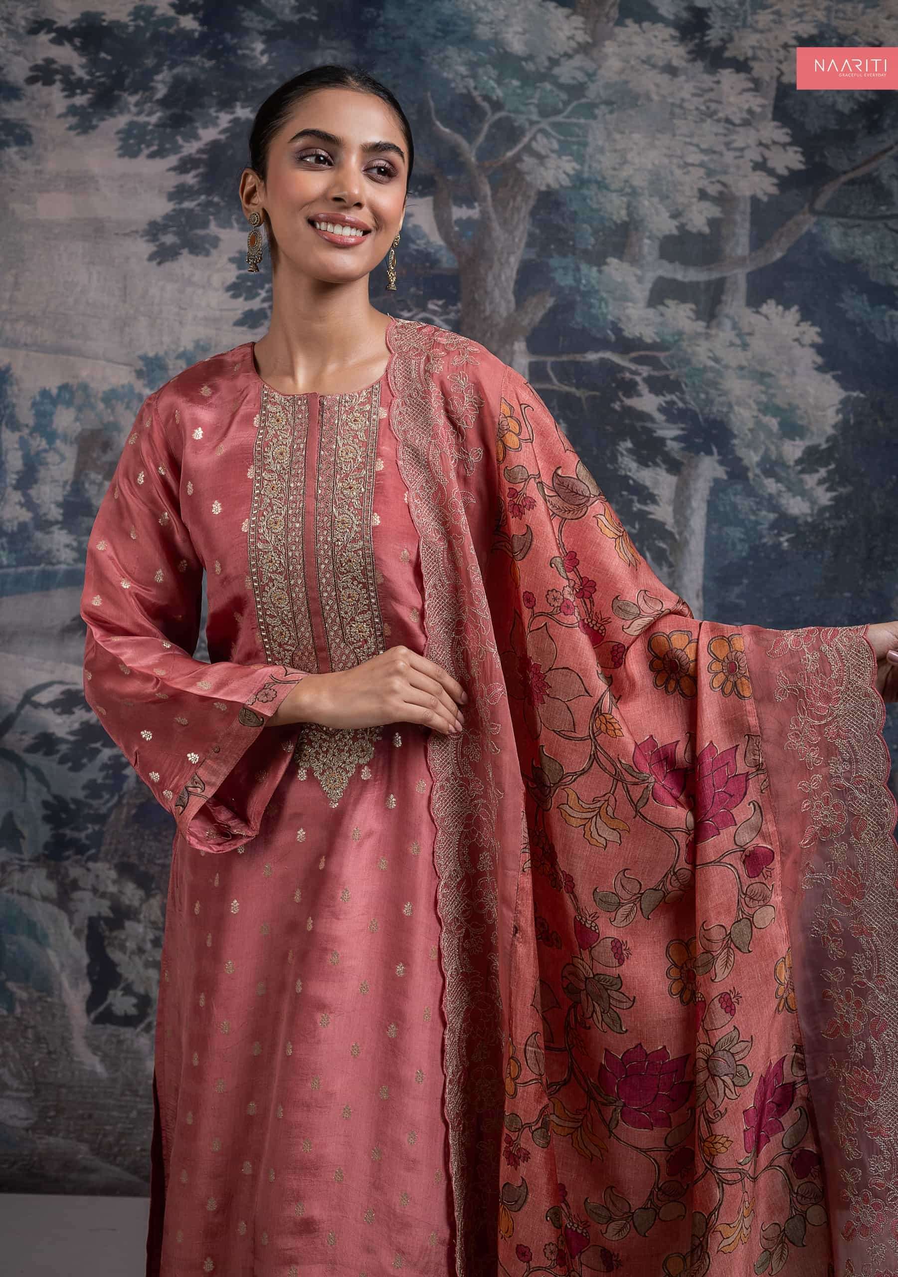 Naariti Qirnaz Silk Jacquard Designer Suit view 3