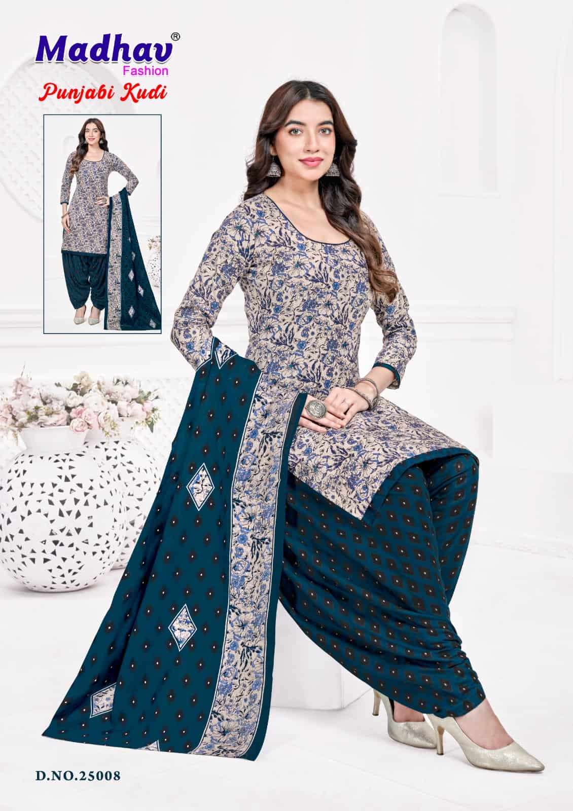 Madhav Fashion Punjabi Kudi Vol 25 Unstitch Cotton Salwar Suit Exporters view 5