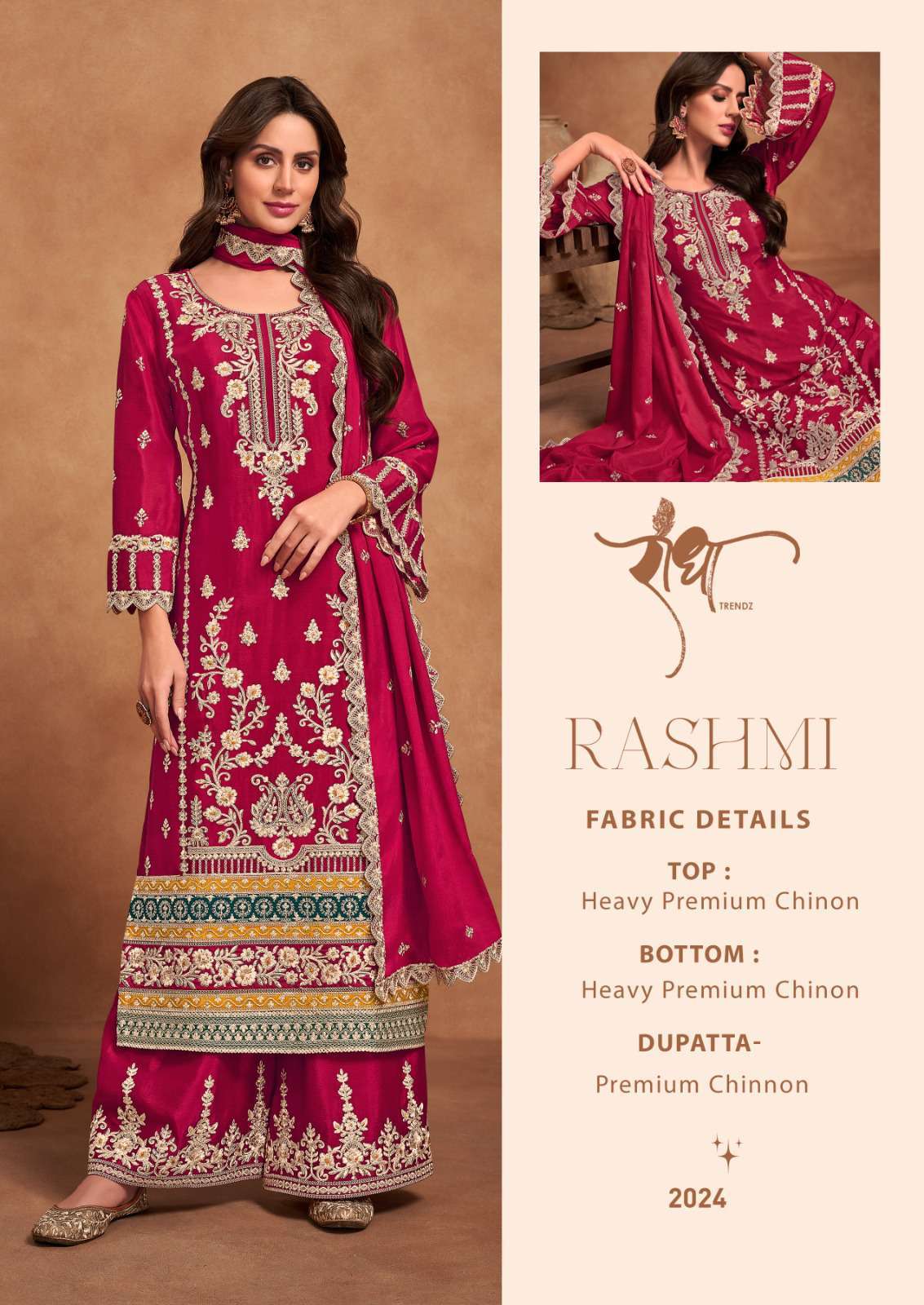 Radha Trendz Rashmi Designer Straight Palazzo Dress Readymade Collection view 15