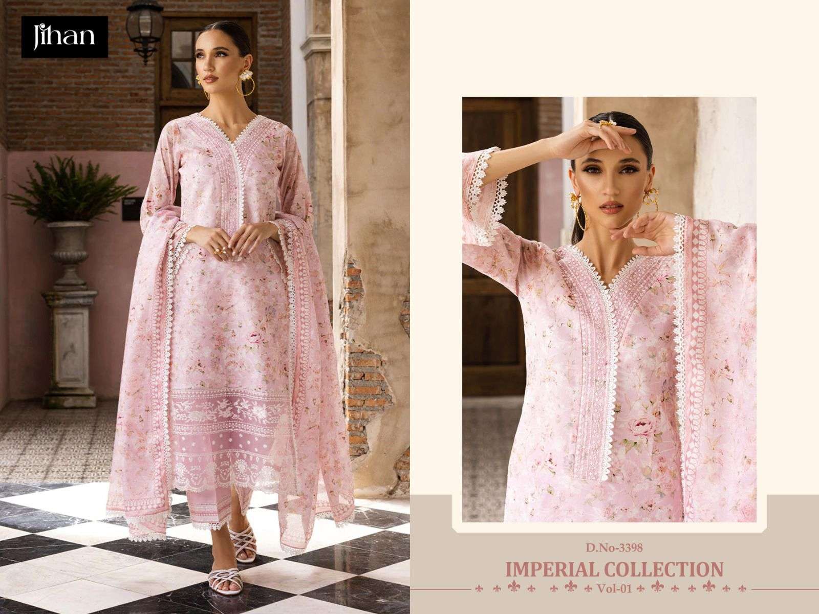 Jihan Imperial Collection Vol 1 3397 To 3399 Pakistani Dress Summer Collection view 3