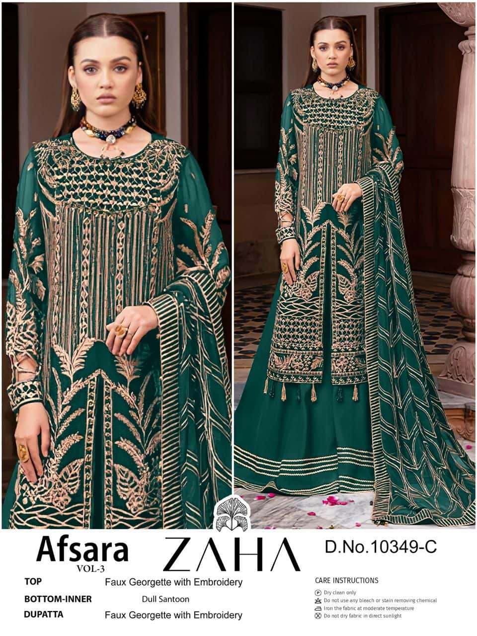 Zaha Afsara Vol 3 10349 Colors Pakistani Festive Wear Style Salwar Suit Wholesalers view 3