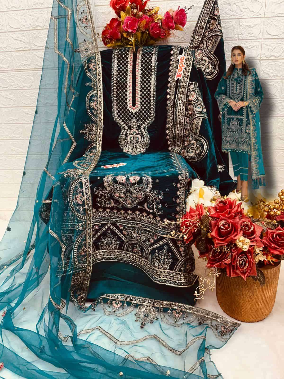 Fepic V 17011 Colors Heavy Designer Winter Wear Pakistani Party Wear Suit Wholesalers view 7
