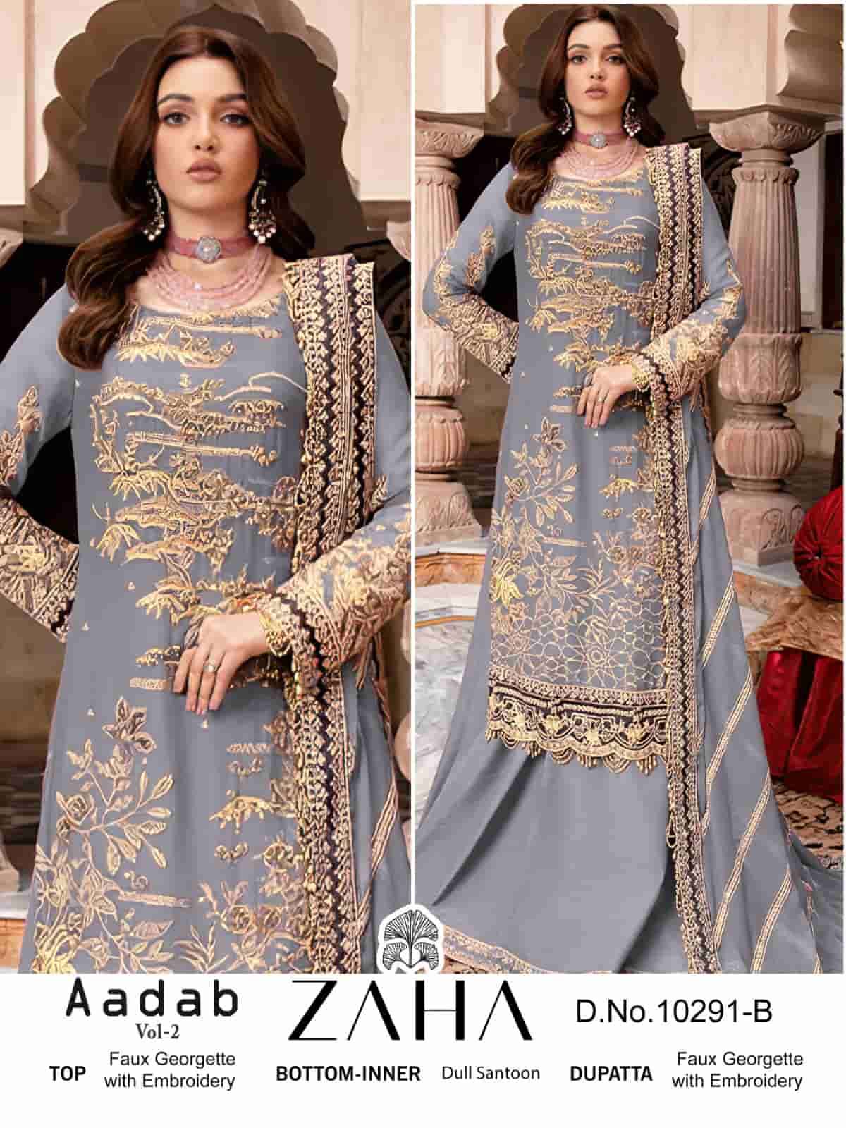 Zaha Aadab Vol 2 10291 Colors Pakistani Festive Wear Style Designer Suit Wholesalers view 2