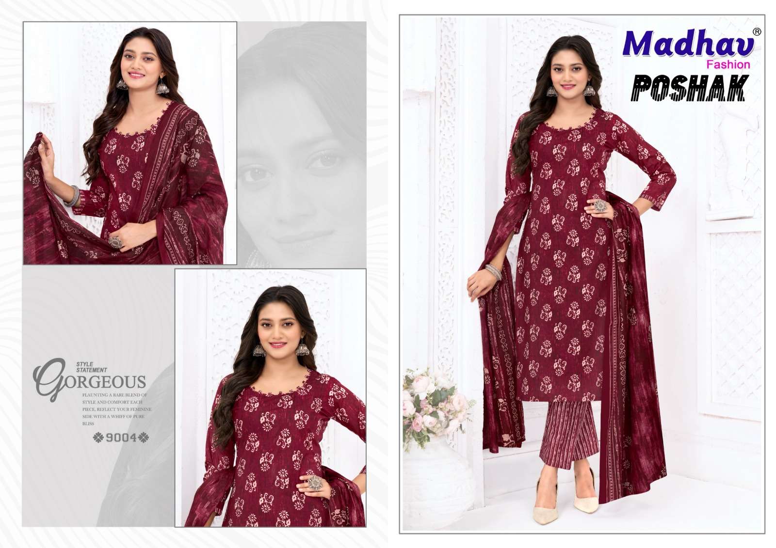 Madhav Fashion Poshak Vol 9 Unstitch Cotton Ladies Suit view 2