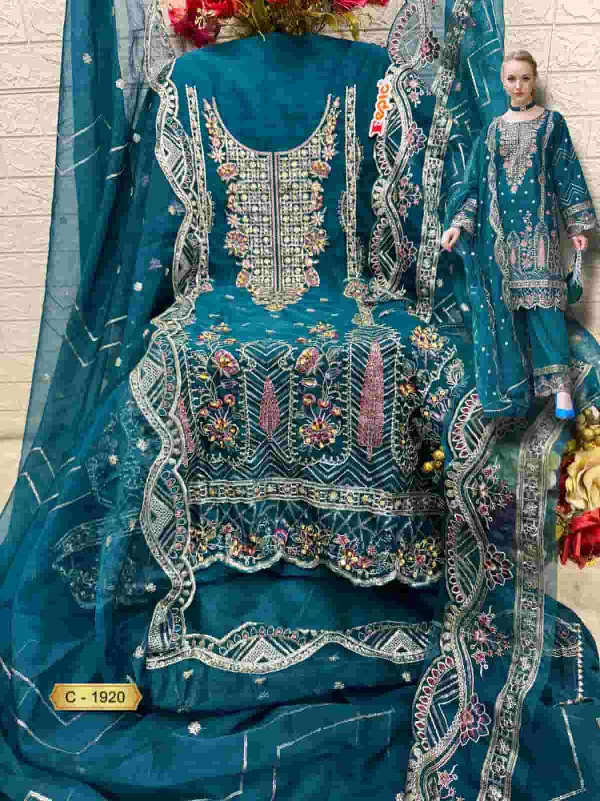 Fepic C 1920 A festive Wear Style Designer Pakistani Embroidered Suit Exporter view 2