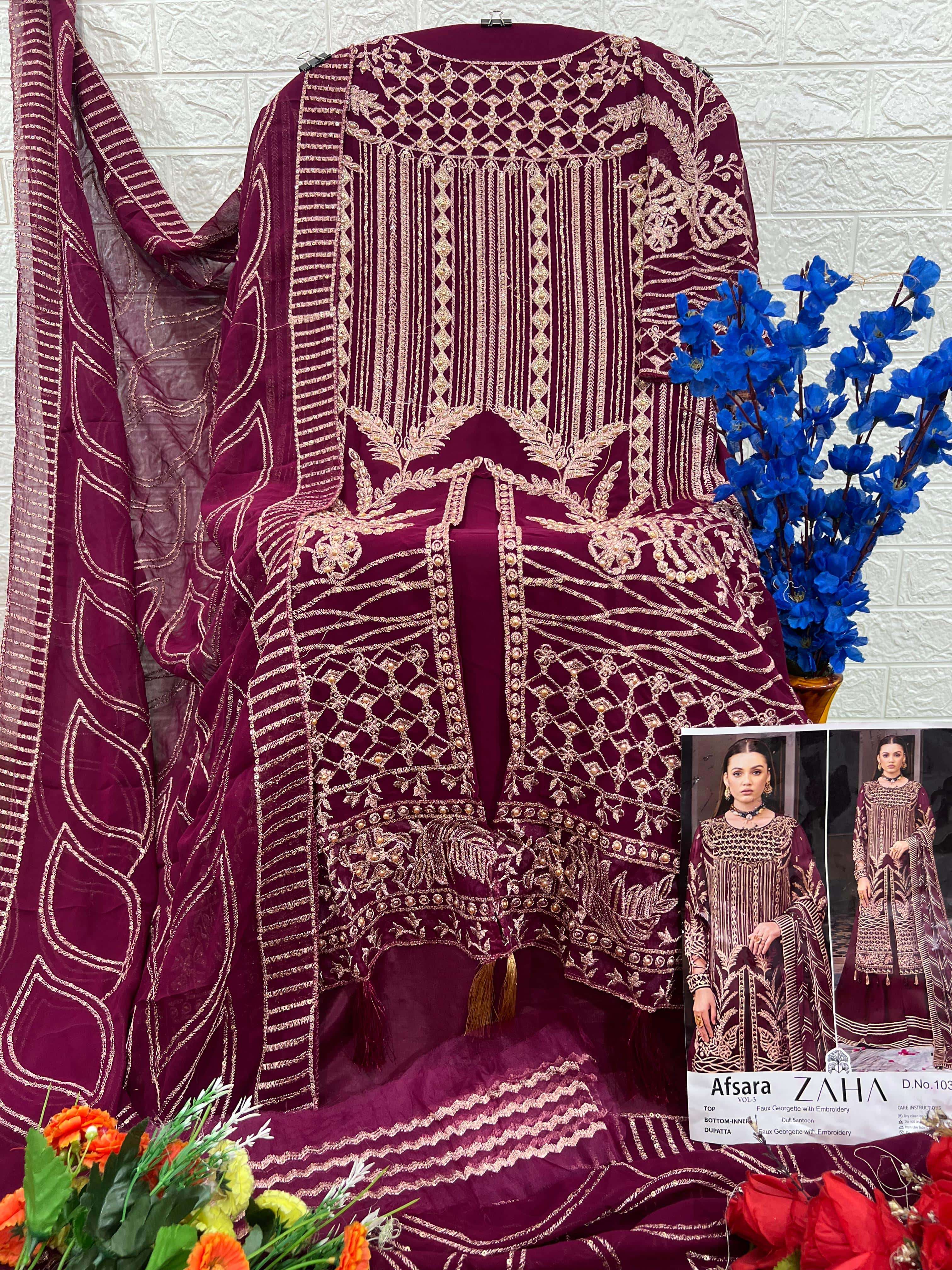 Zaha 10349 A Pakistani Festive Wear Style Designer Suit Exporter view 2