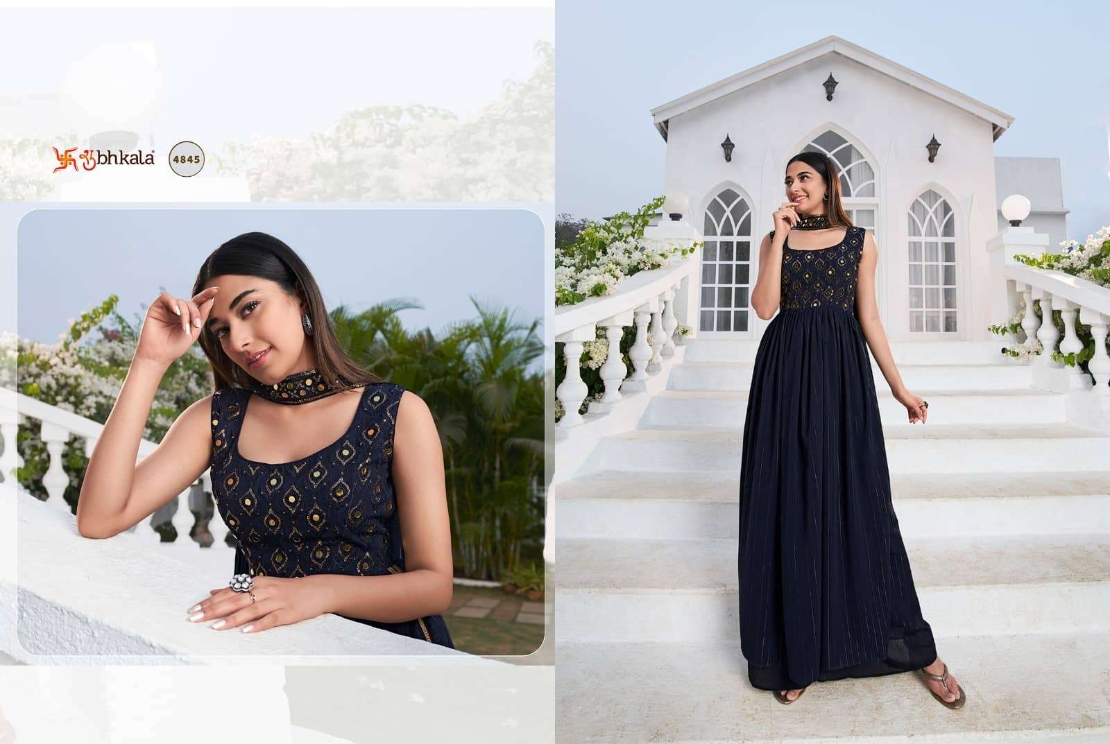 Shubhkala Flory Festive Palazzo Dress view 3